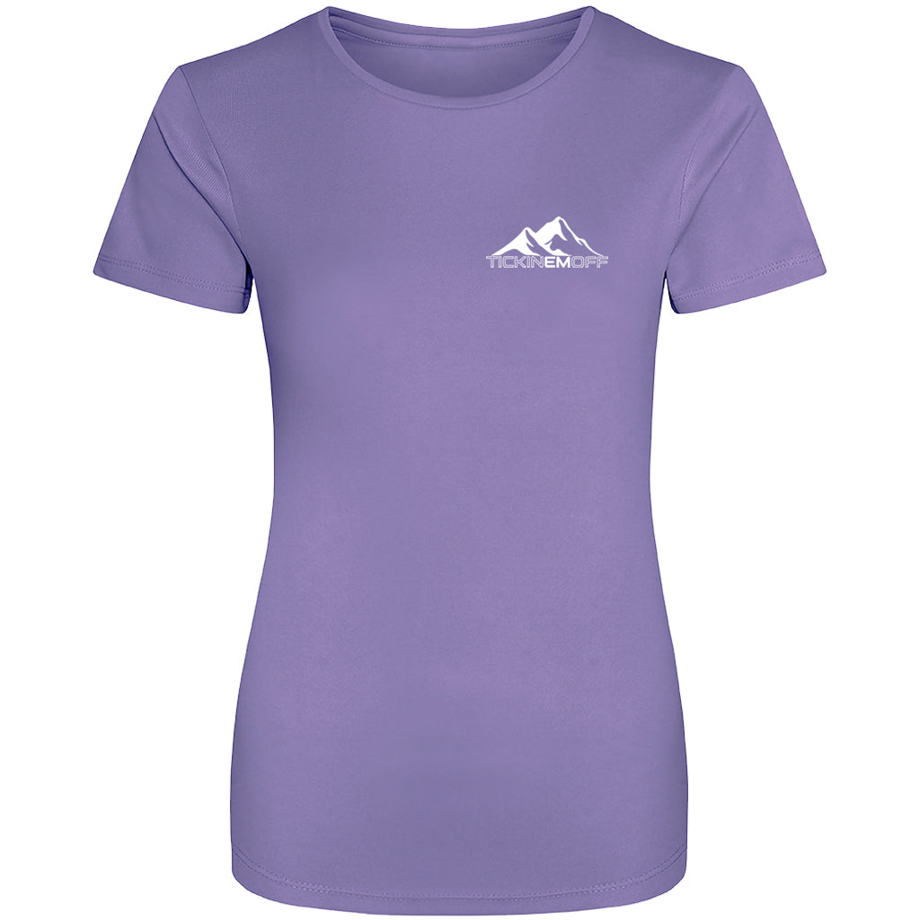 TickinEmOff Women's Tshirt MOISTURE WICKING (Pocket Logo)