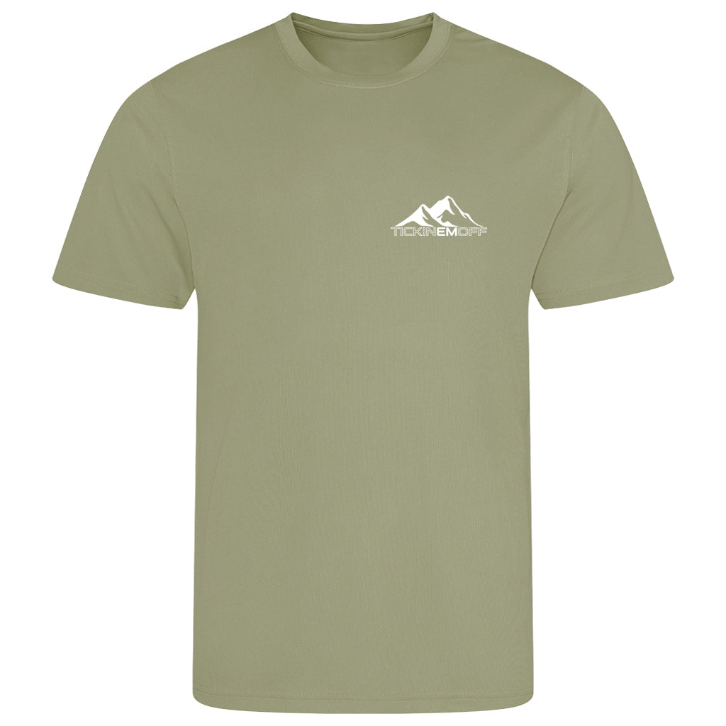 TickinEmOff Men's Tshirt MOISTURE WICKING (Pocket Logo)
