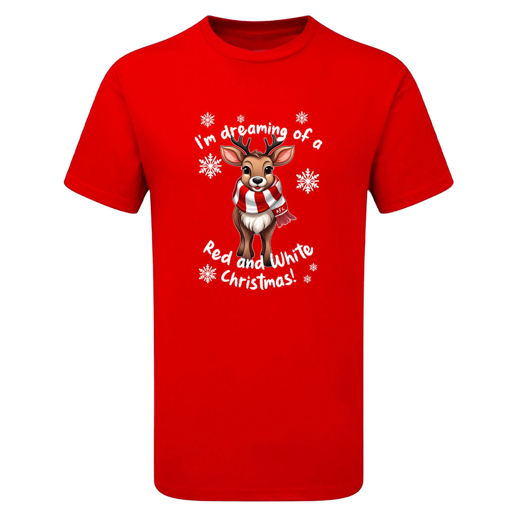 AFC Red & White Christmas Reindeer Men's Tshirt