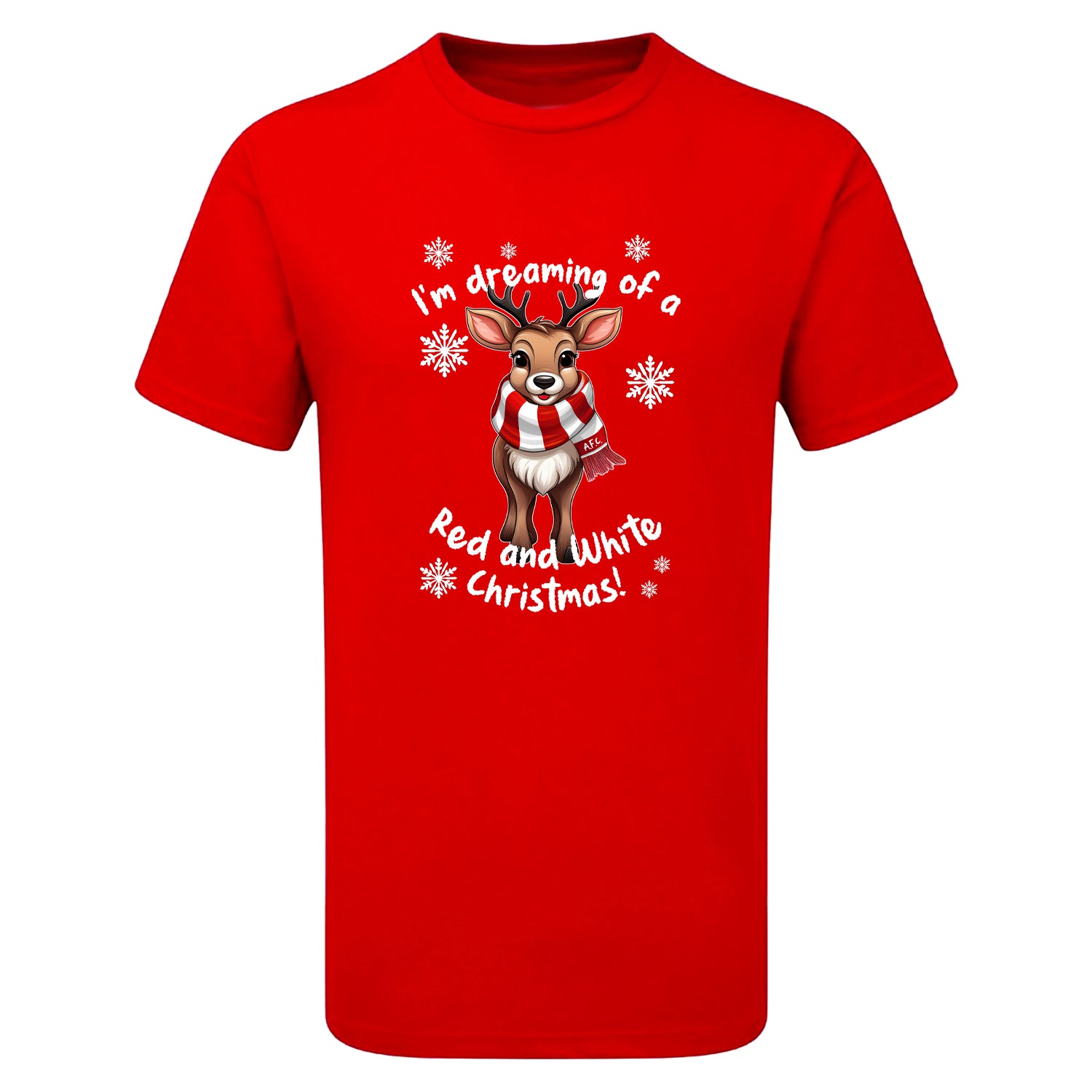 AFC Red & White Christmas Reindeer Men's Tshirt