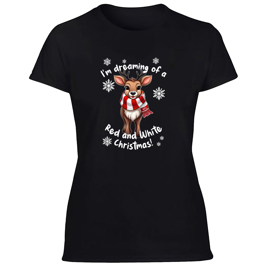 AFC Red & White Christmas Reindeer Women's Tshirt