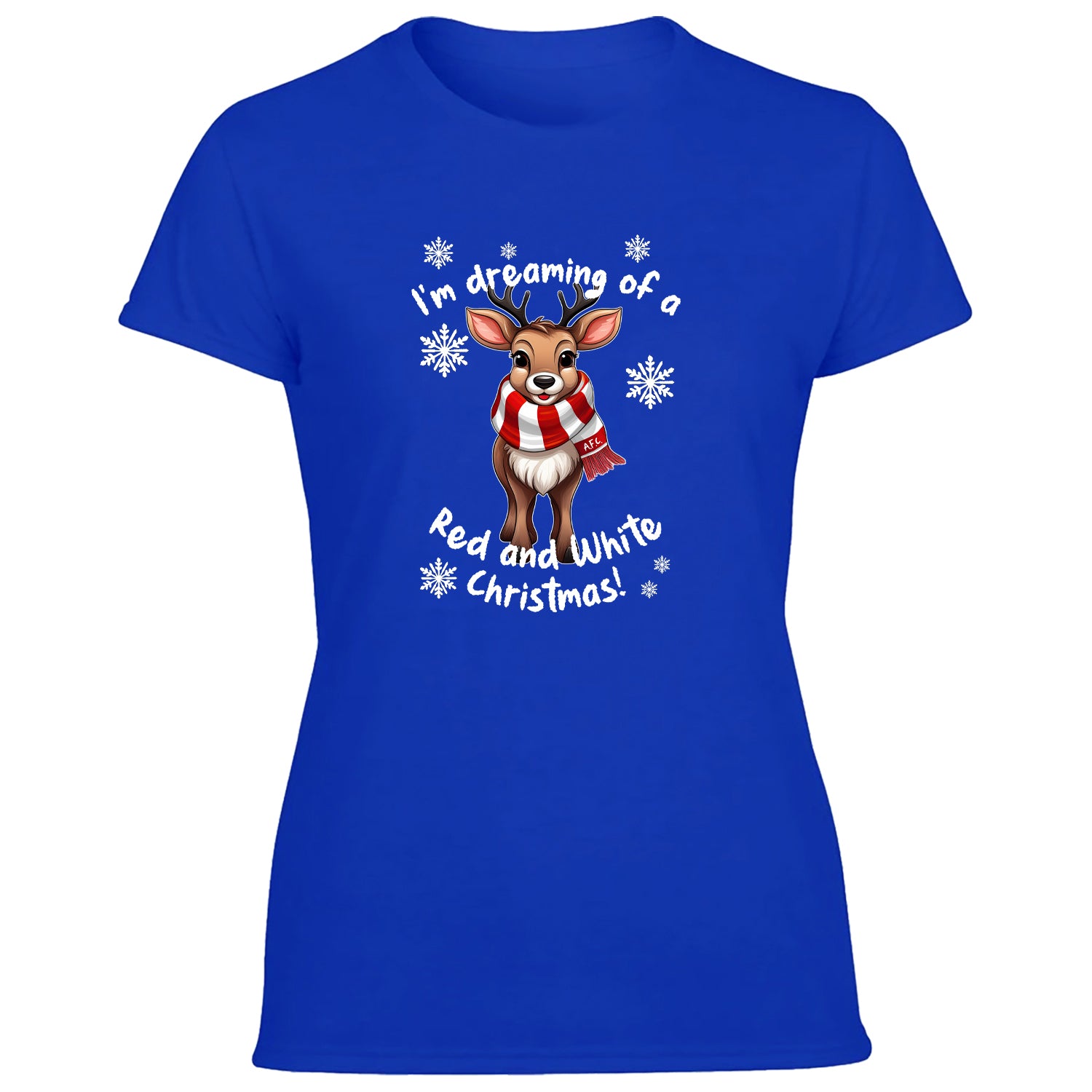 AFC Red & White Christmas Reindeer Women's Tshirt