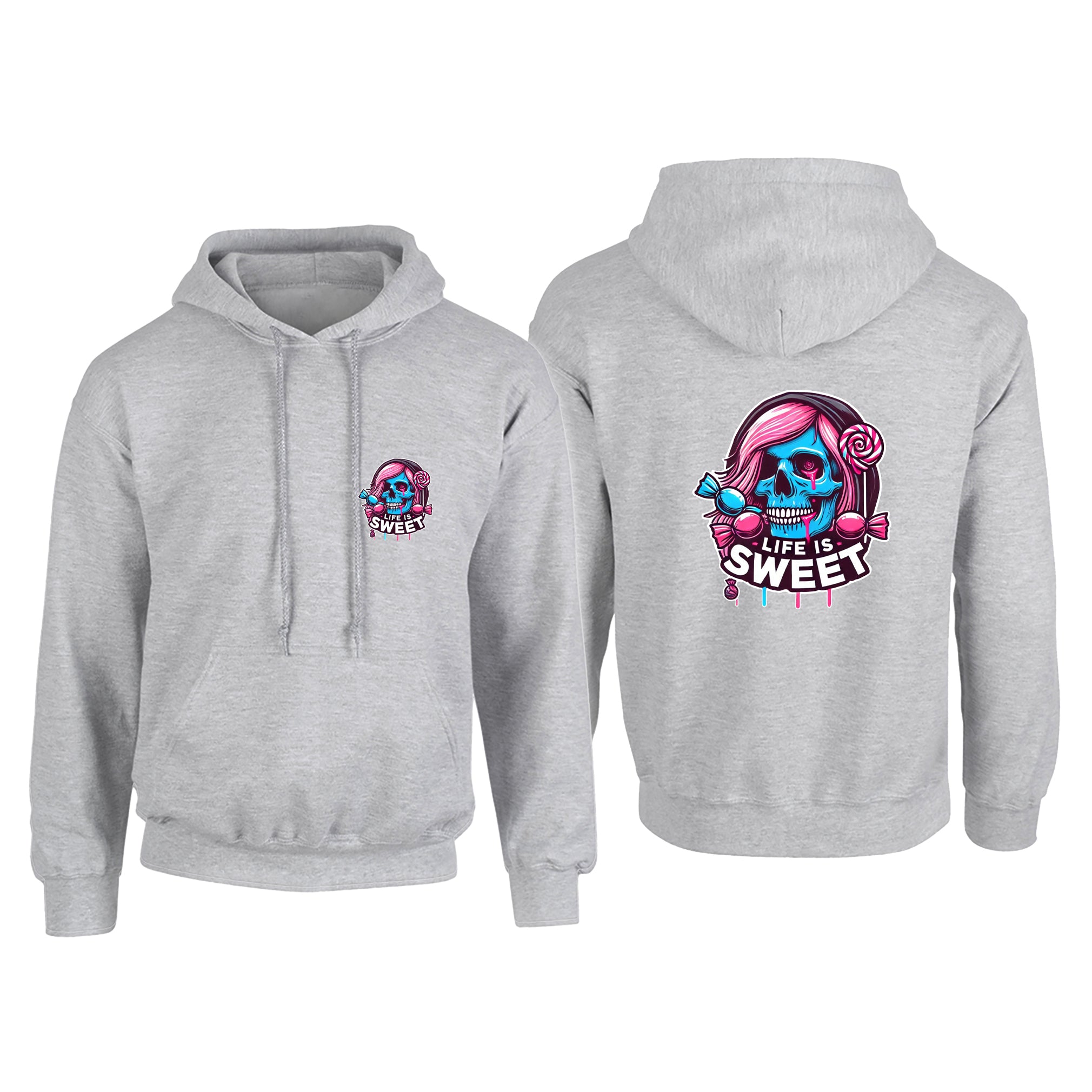 Candy Cabs Life Is Sweet 'Skull' (Long Hair) Adult's Hoodie