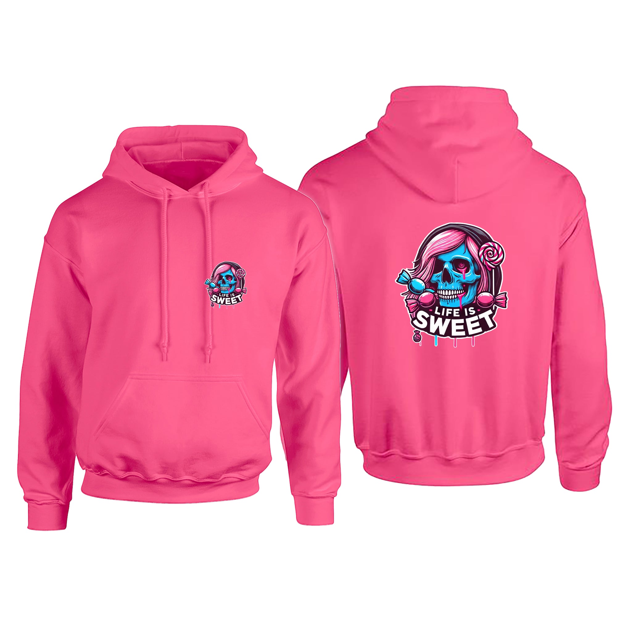Candy Cabs Life Is Sweet 'Skull' (Long Hair) Adult's Hoodie