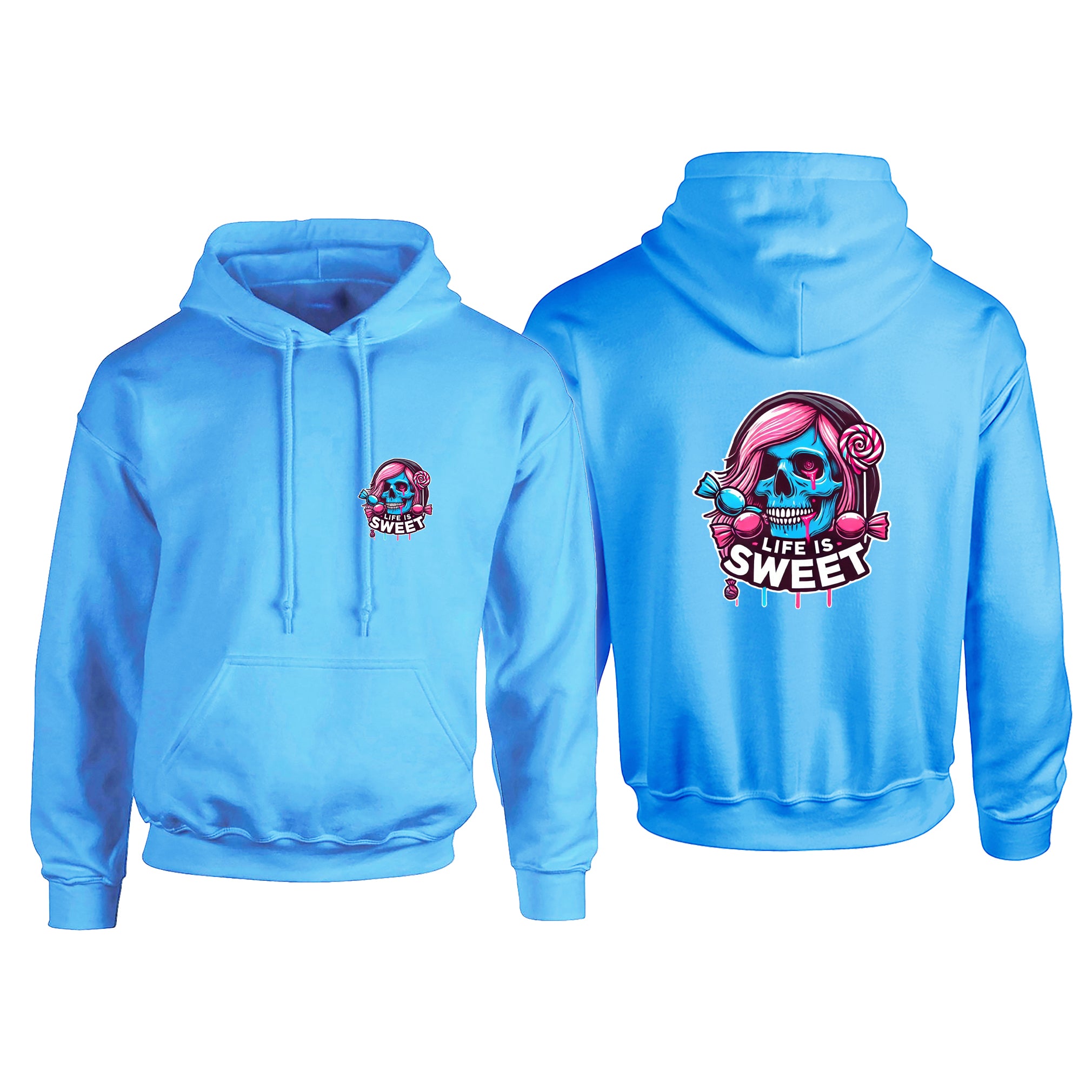 Candy Cabs Life Is Sweet 'Skull' (Long Hair) Adult's Hoodie