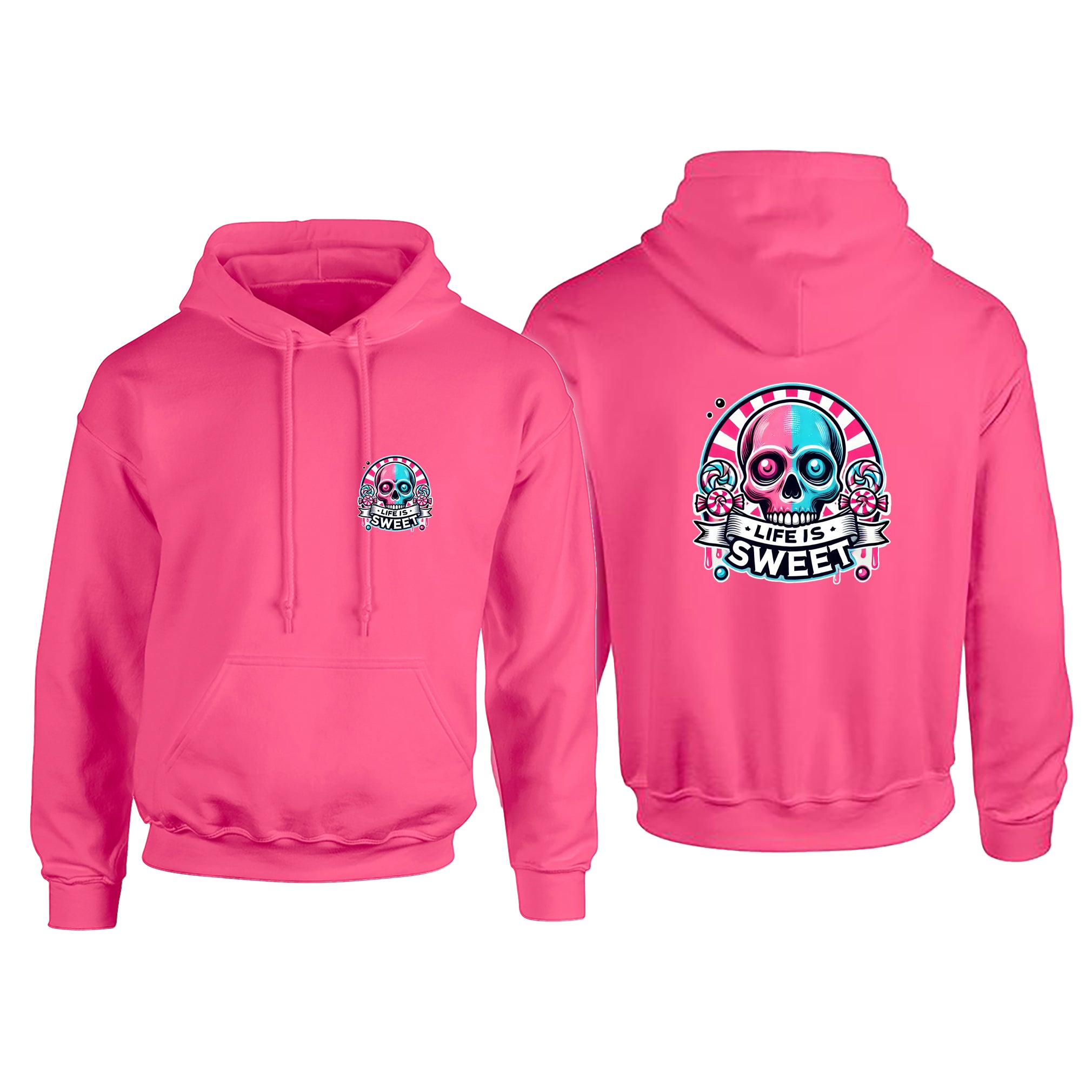 Candy Cabs Life Is Sweet 'Skull' (Stripes) Adult's Hoodie