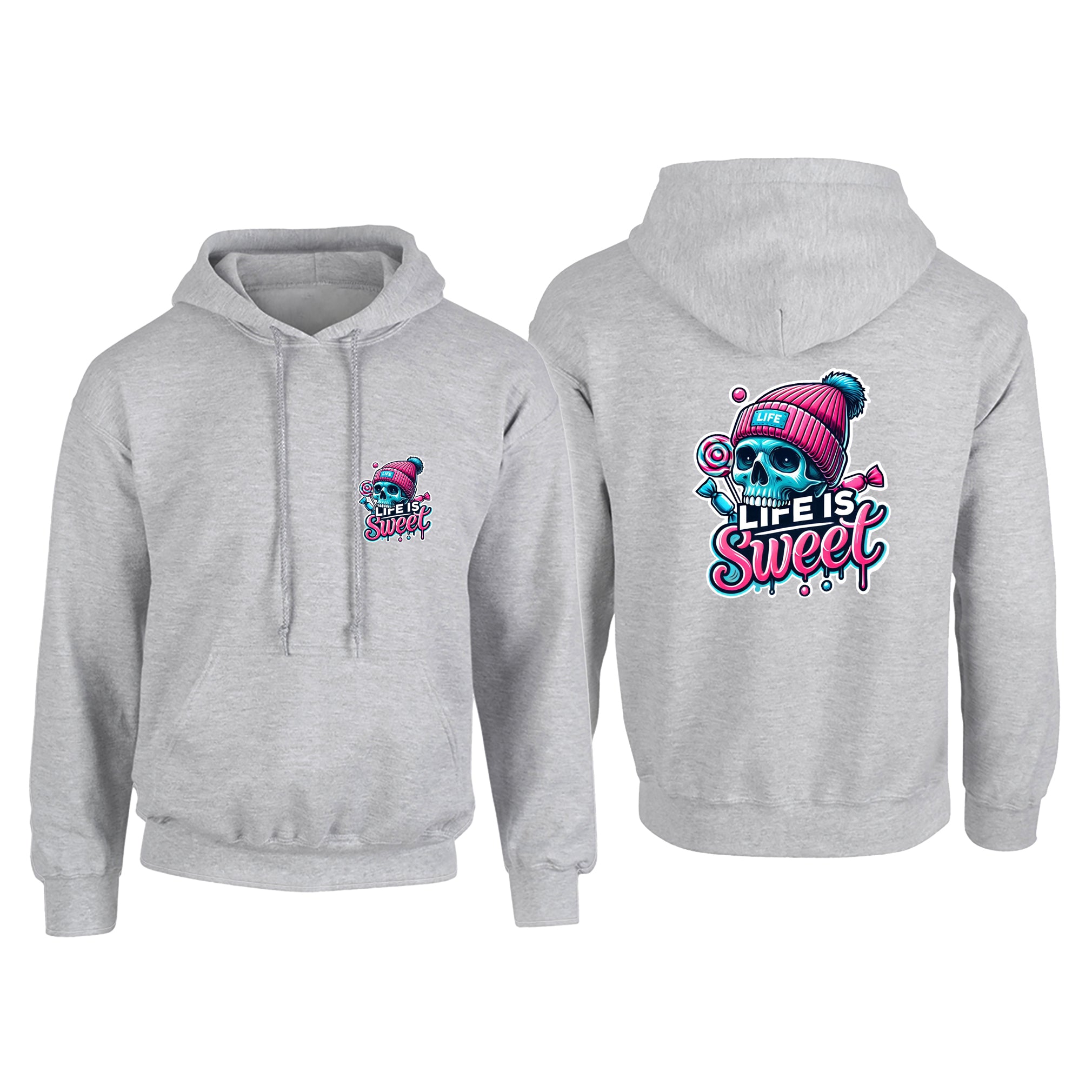 Candy Cabs Life Is Sweet 'Skull' (Bobble Hat) Adult's Hoodie