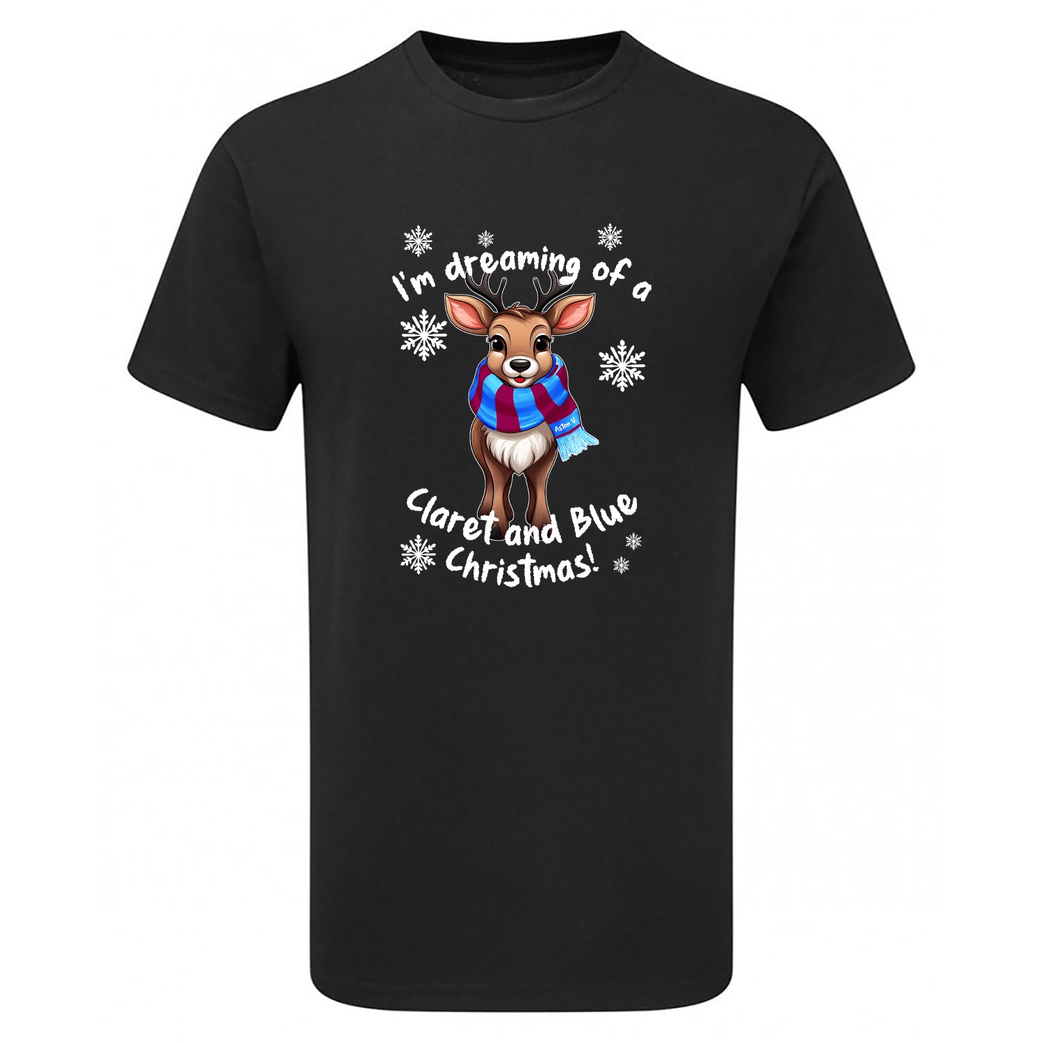 Aston V. Claret & Blue Christmas Reindeer Men's Tshirt