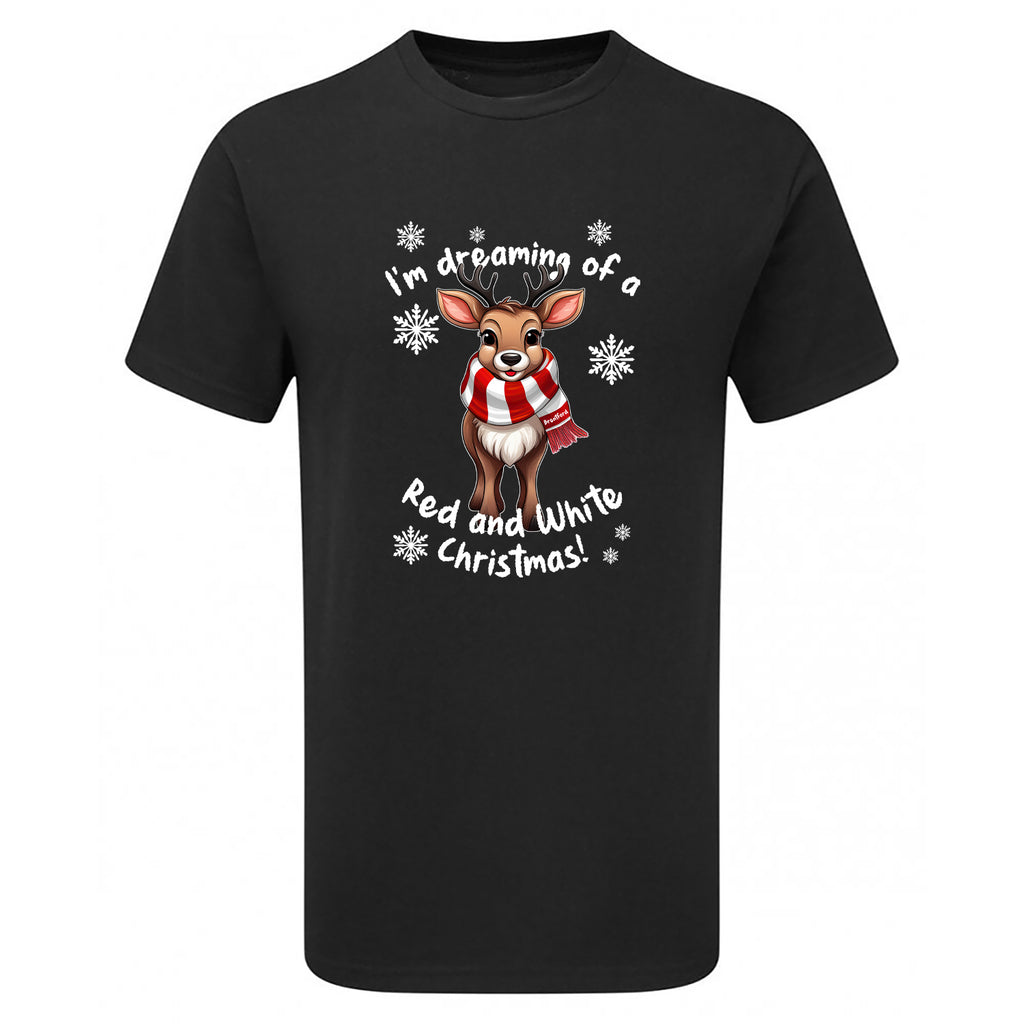 Brentford Red & White Christmas Reindeer Men's Tshirt