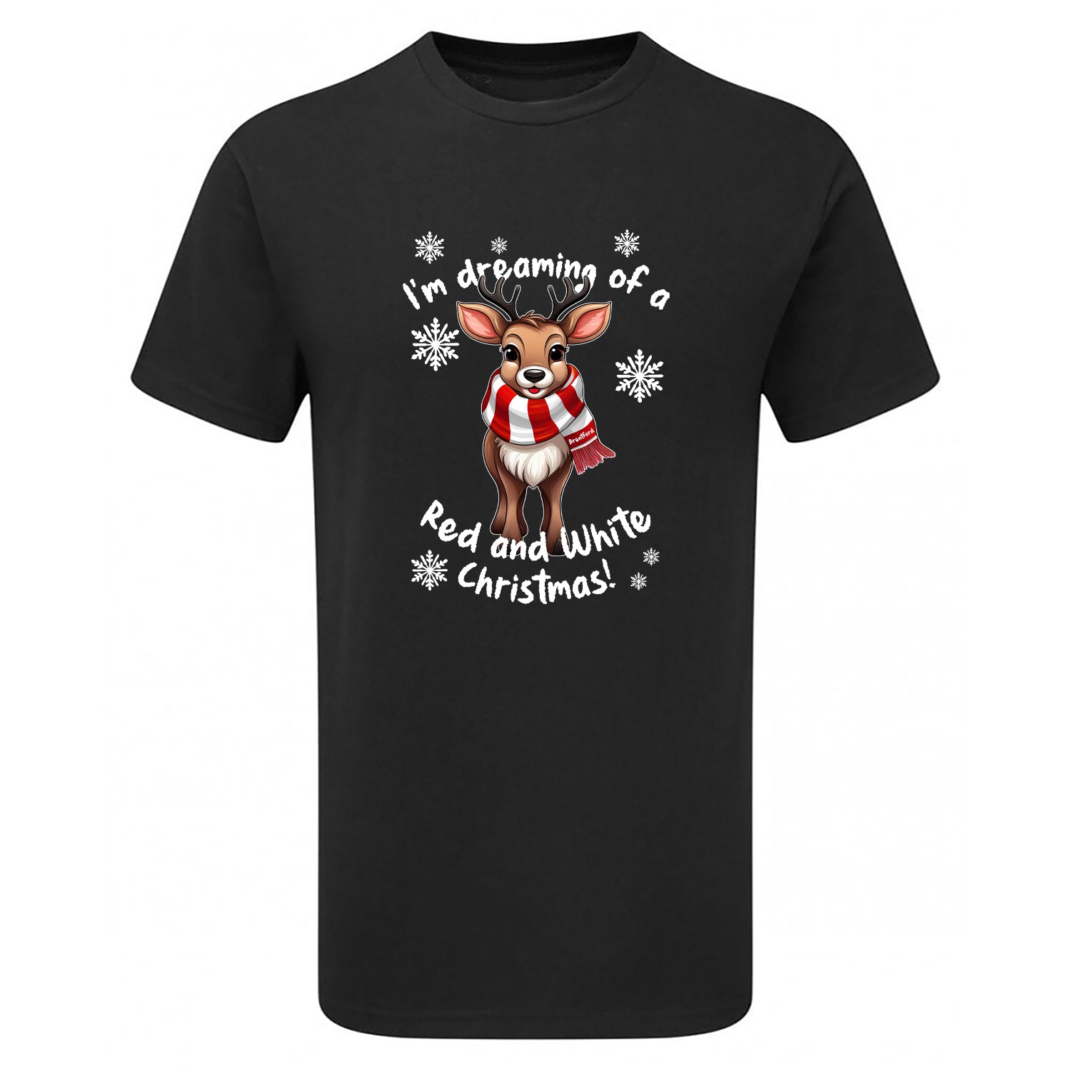 Brentford Red & White Christmas Reindeer Men's Tshirt
