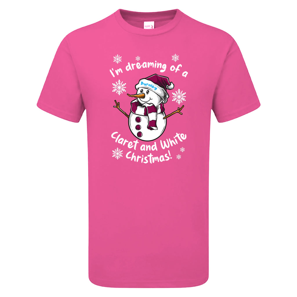 Burnley Claret & Blue Christmas Snowman Children's Tshirt