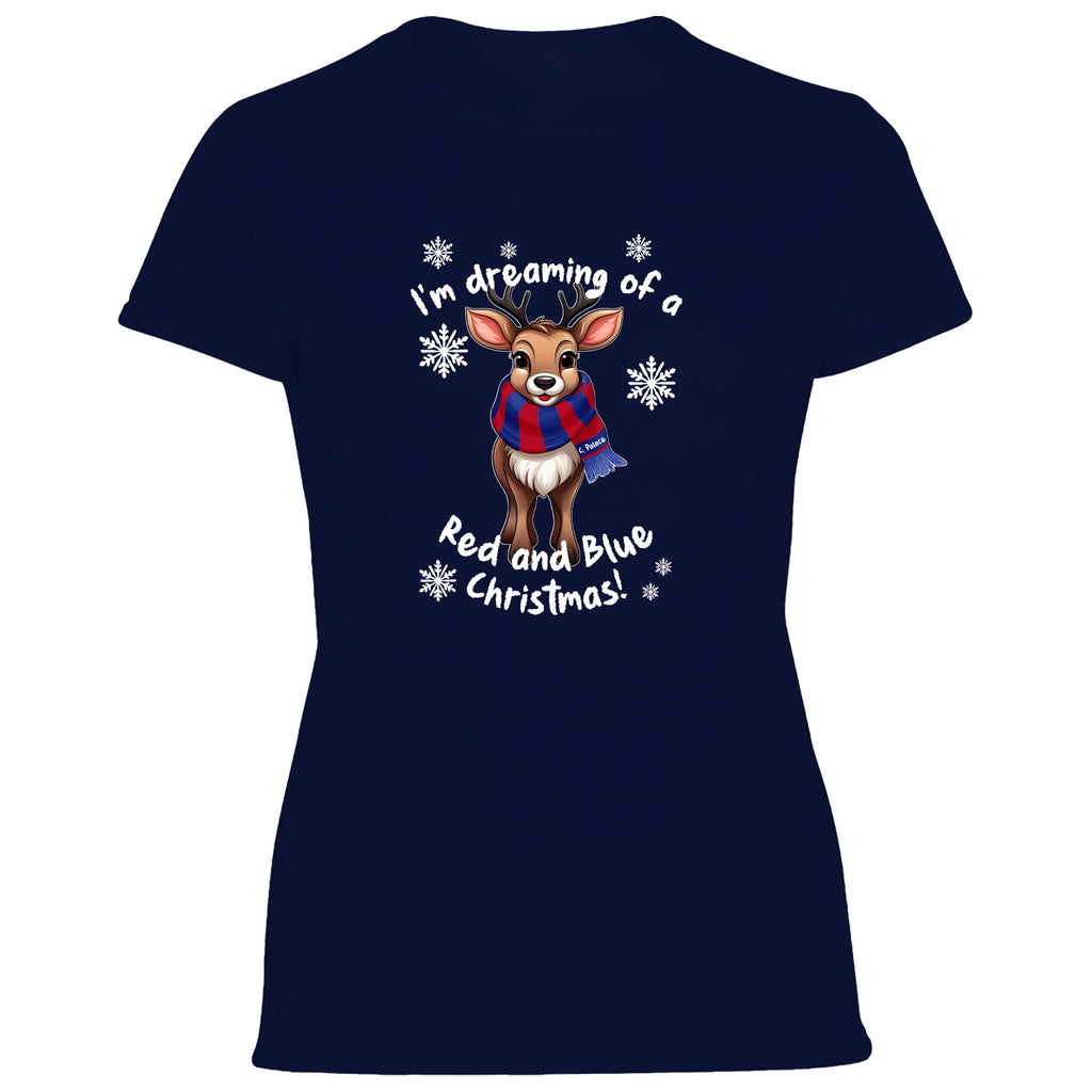 C. Palace Red & Blue Christmas Reindeer Women's Tshirt