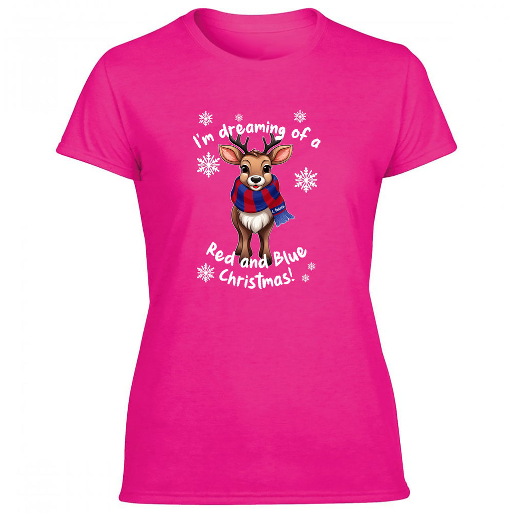 C. Palace Red & Blue Christmas Reindeer Women's Tshirt