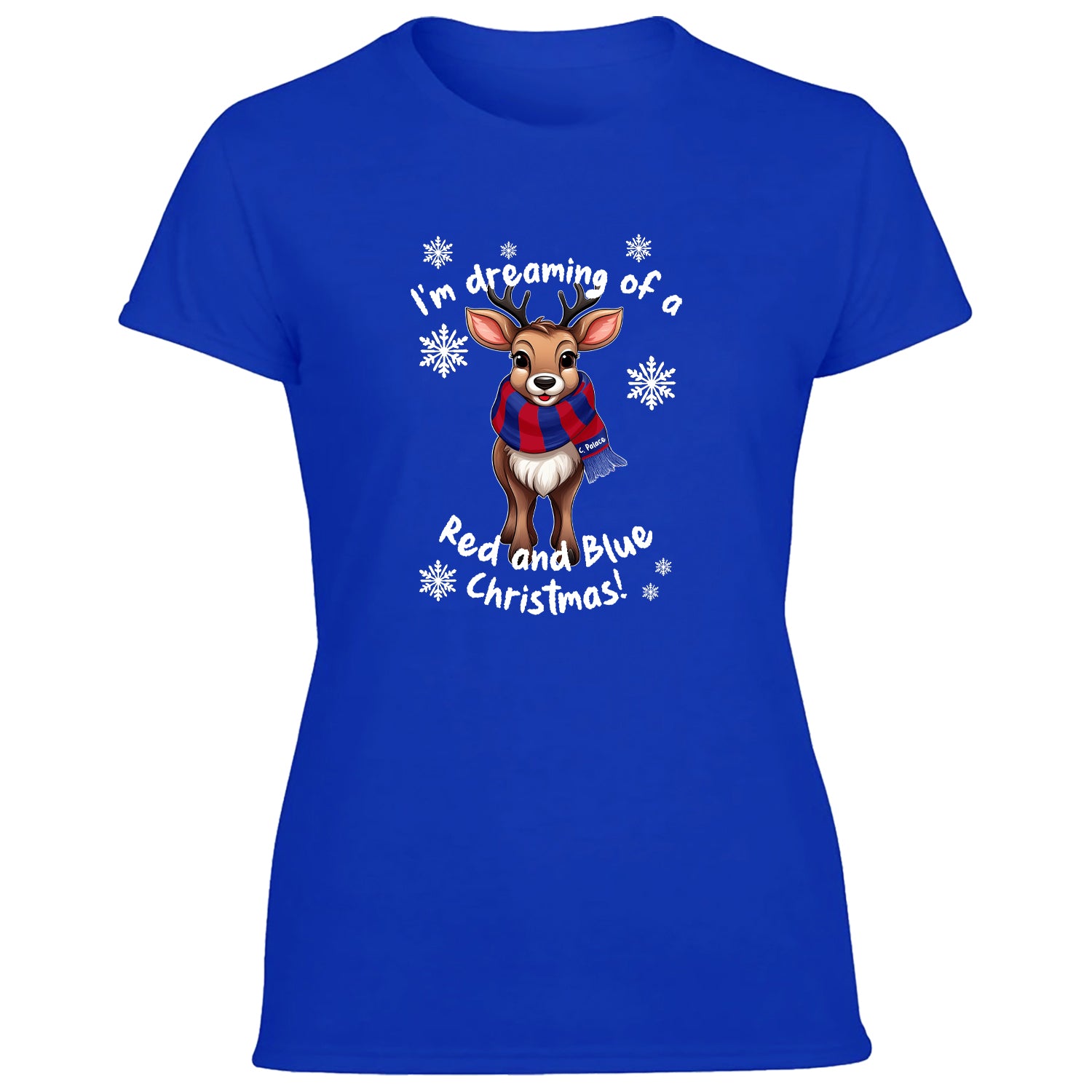 C. Palace Red & Blue Christmas Reindeer Women's Tshirt