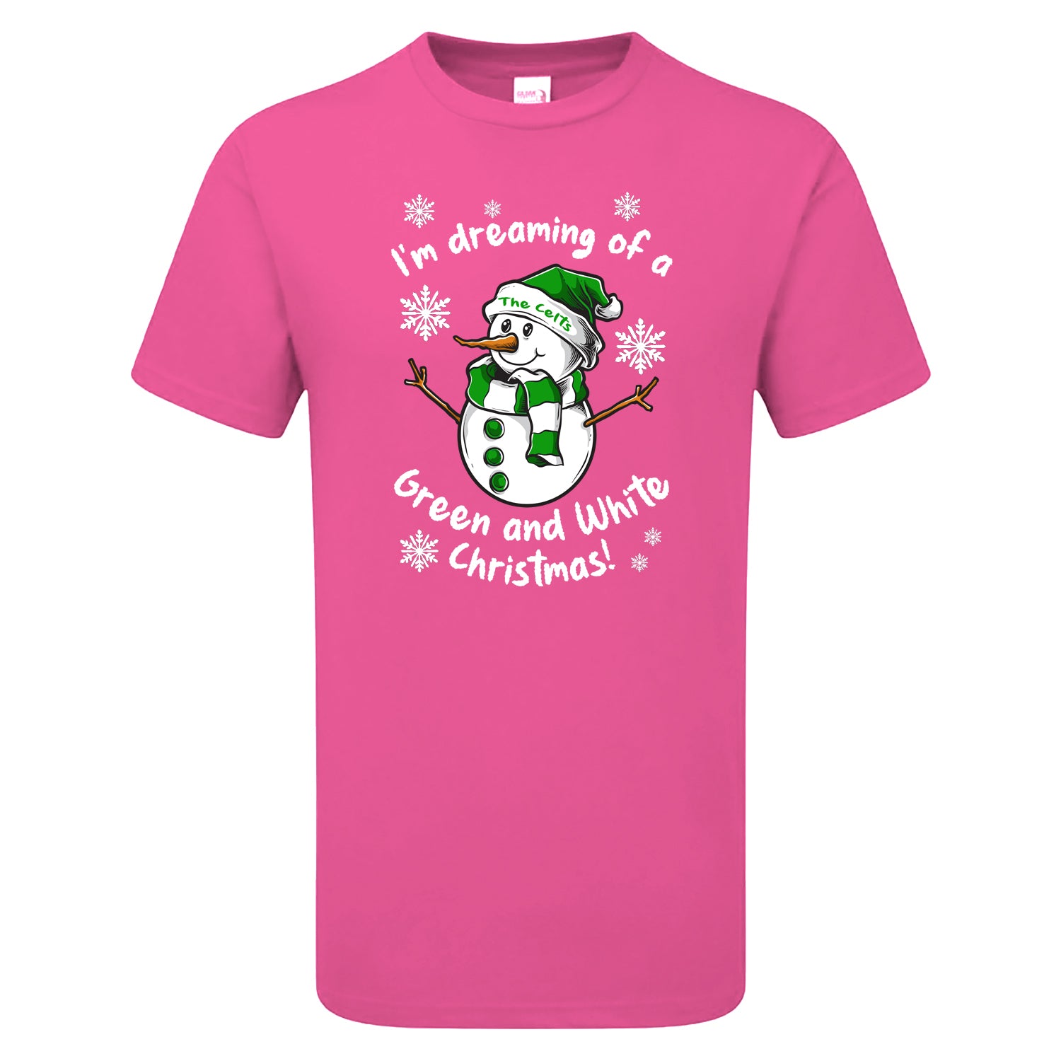 Celts Green & White Christmas Snowman Children's Tshirt