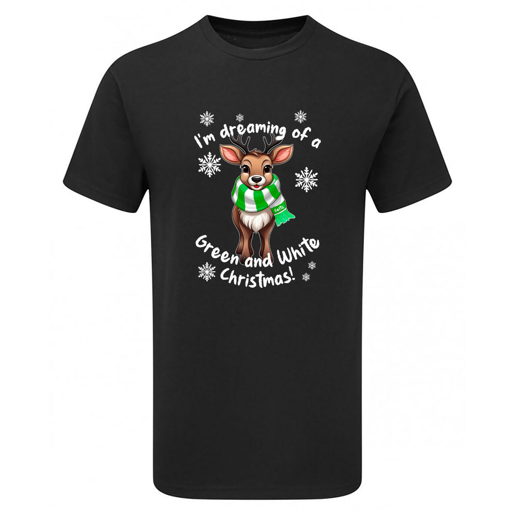 Celts Green & White Christmas Reindeer Men's Tshirt
