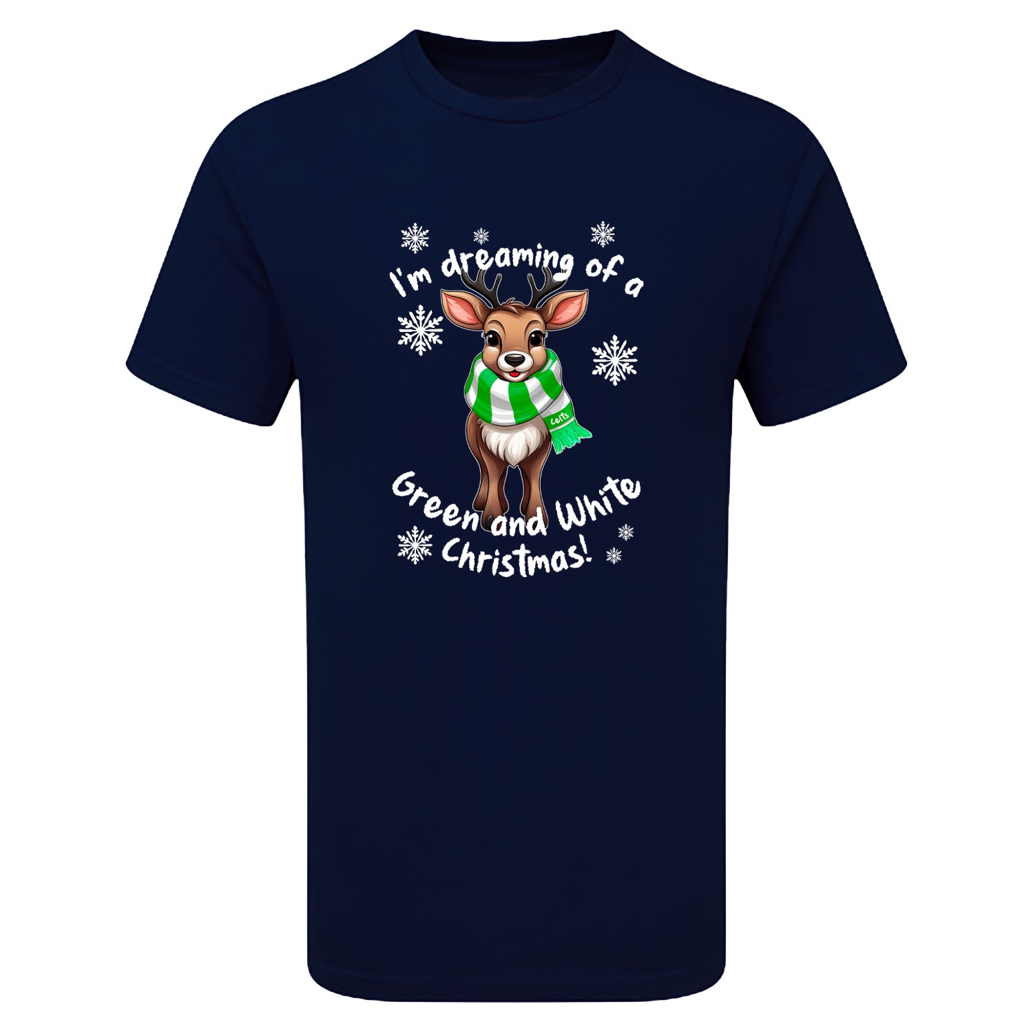 Celts Green & White Christmas Reindeer Children's Tshirt