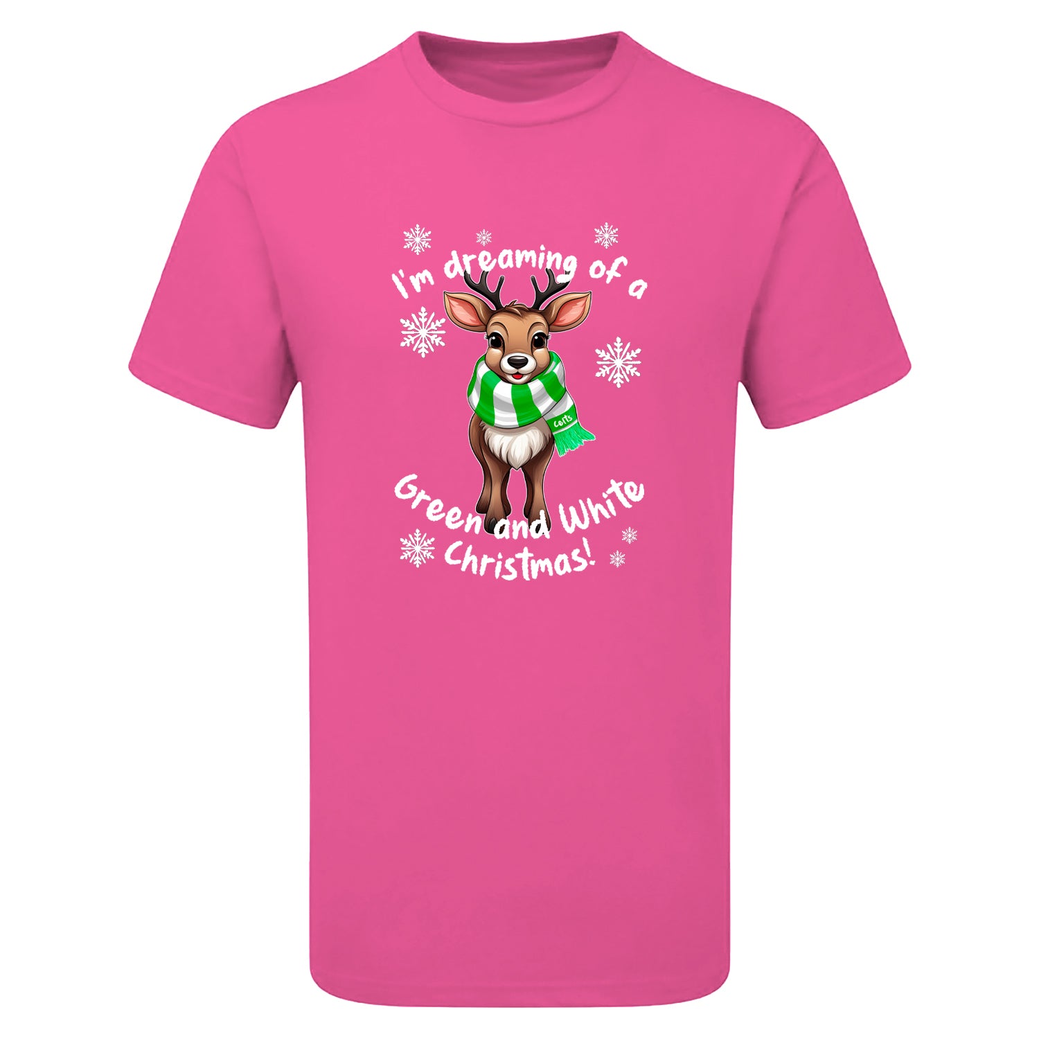 Celts Green & White Christmas Reindeer Children's Tshirt