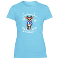 City Blue & White Christmas Reindeer Women's Tshirt