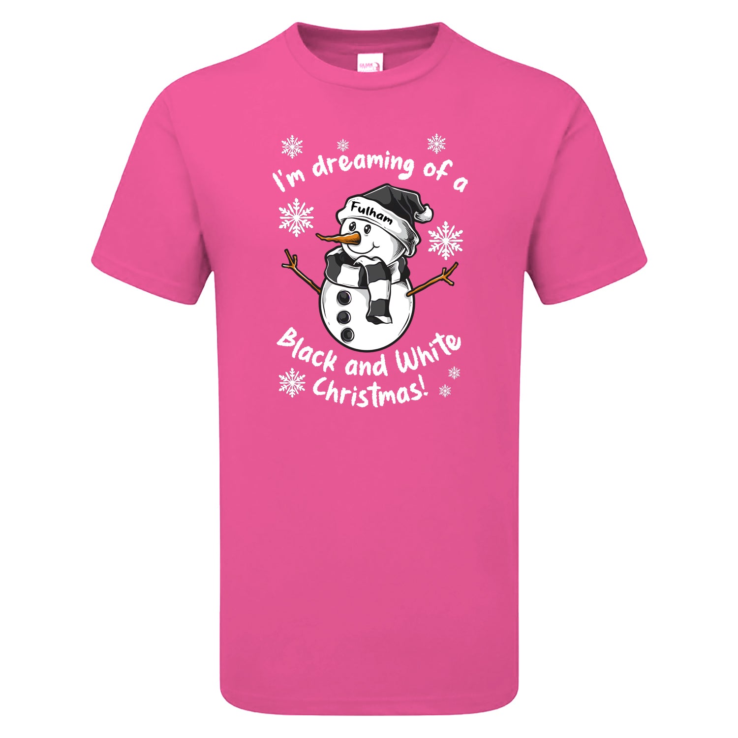 Fulham Black & White Christmas Snowman Children's Tshirt