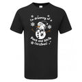 Grimsby Black & White Christmas Snowman Men's Tshirt