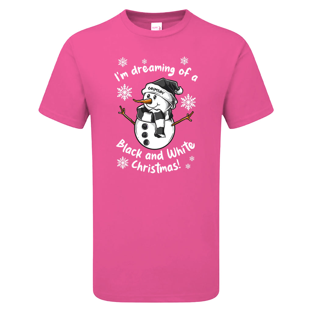Grimsby Black & White Christmas Snowman Children's Tshirt