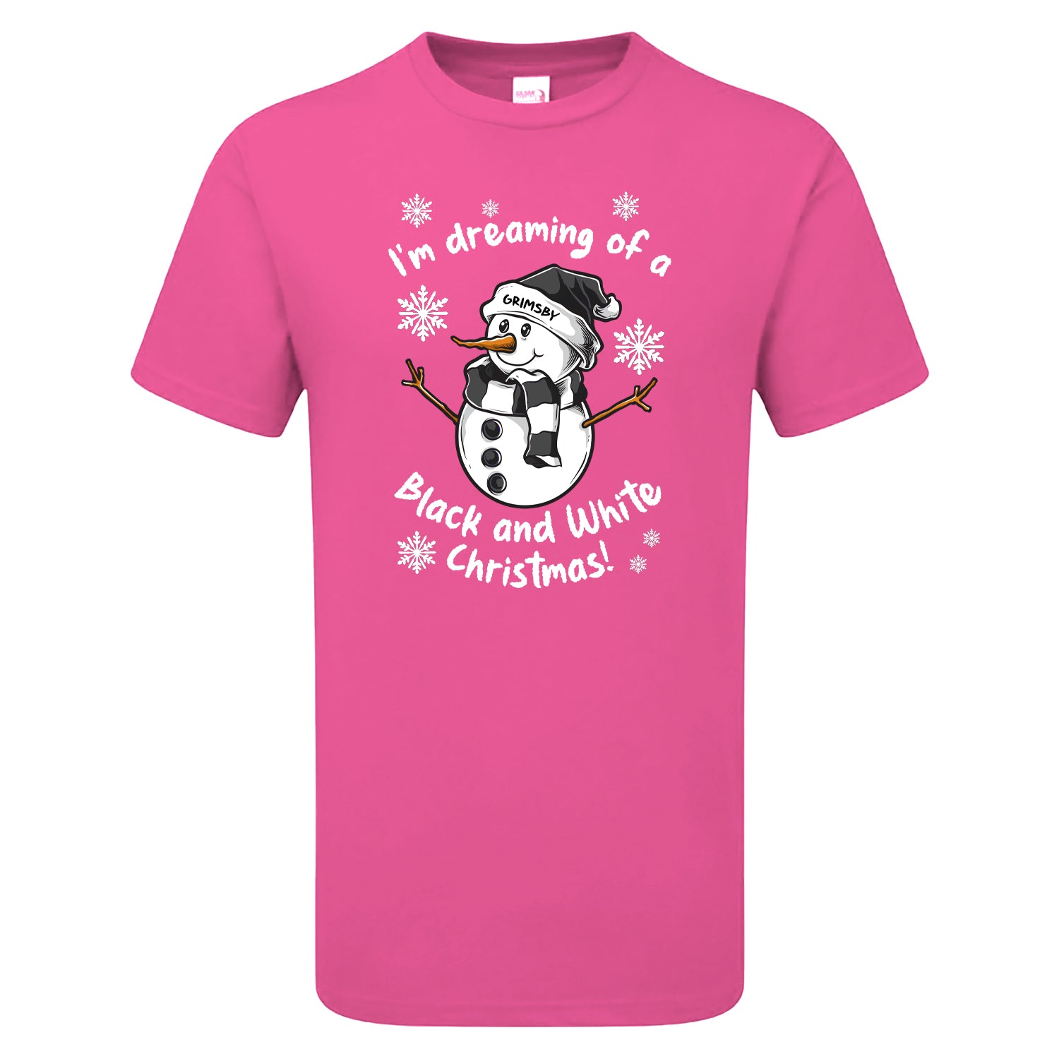 Grimsby Black & White Christmas Snowman Children's Tshirt