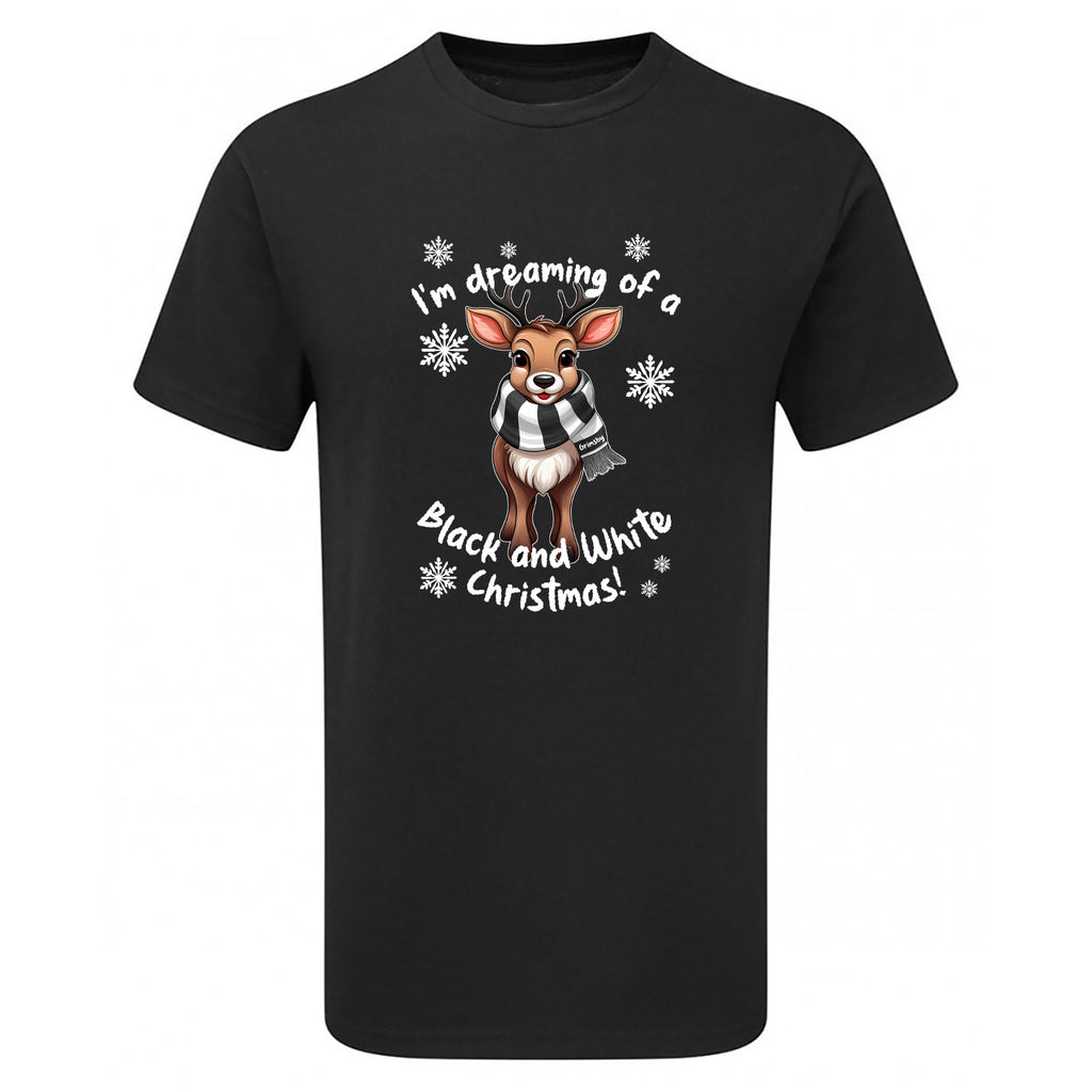 Grimsby Black & White Christmas Reindeer Children's Tshirt