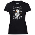 Grimsby Black & White Christmas Snowman Women's Tshirt