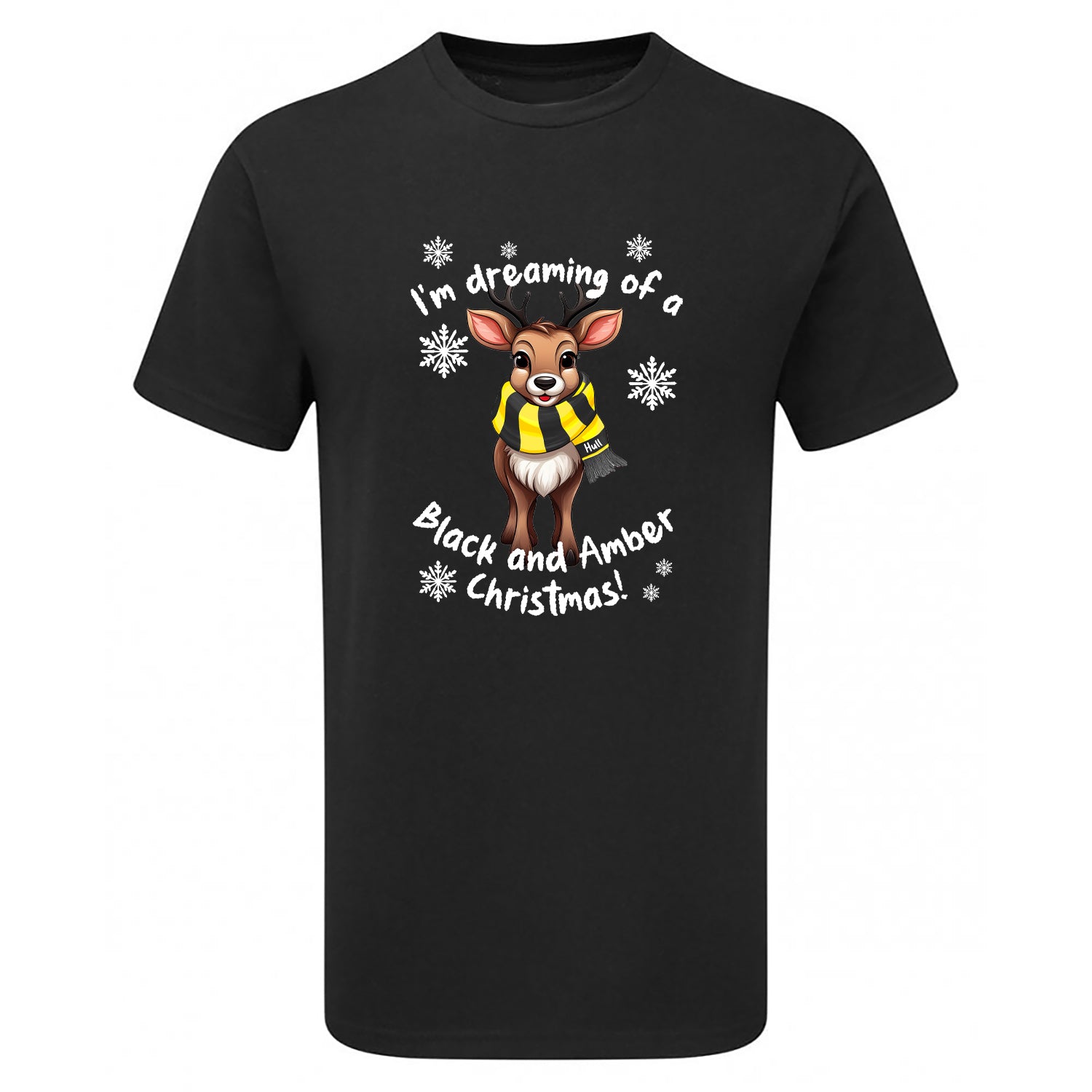 Hull Black & Amber Christmas Reindeer Children's Tshirt