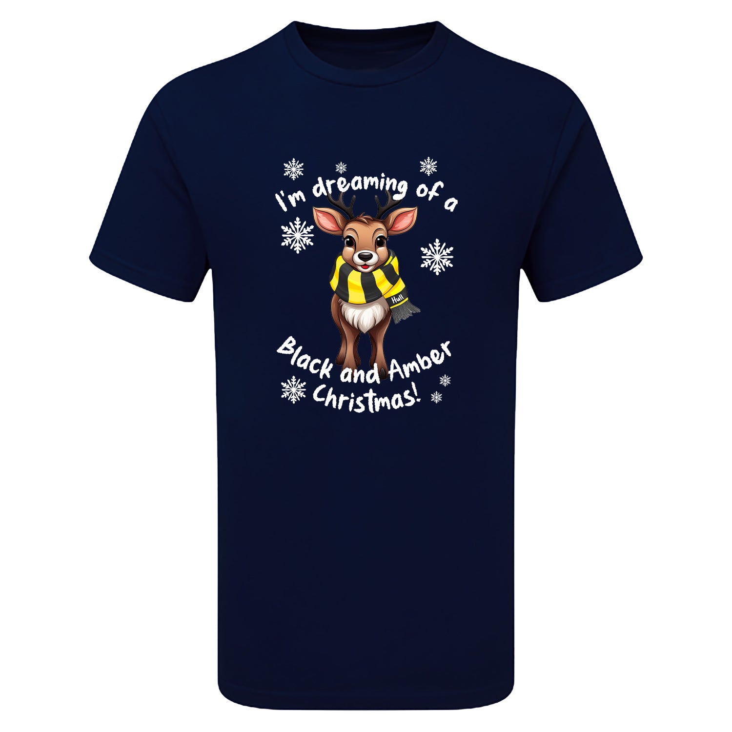 Hull Black & Amber Christmas Reindeer Children's Tshirt