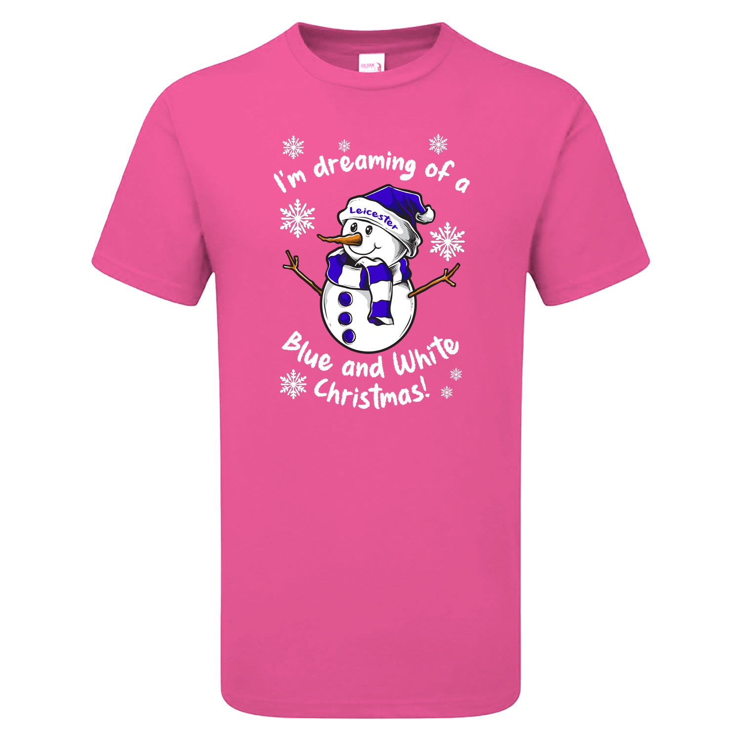 Leicester Blue & White Christmas Snowman Children's Tshirt