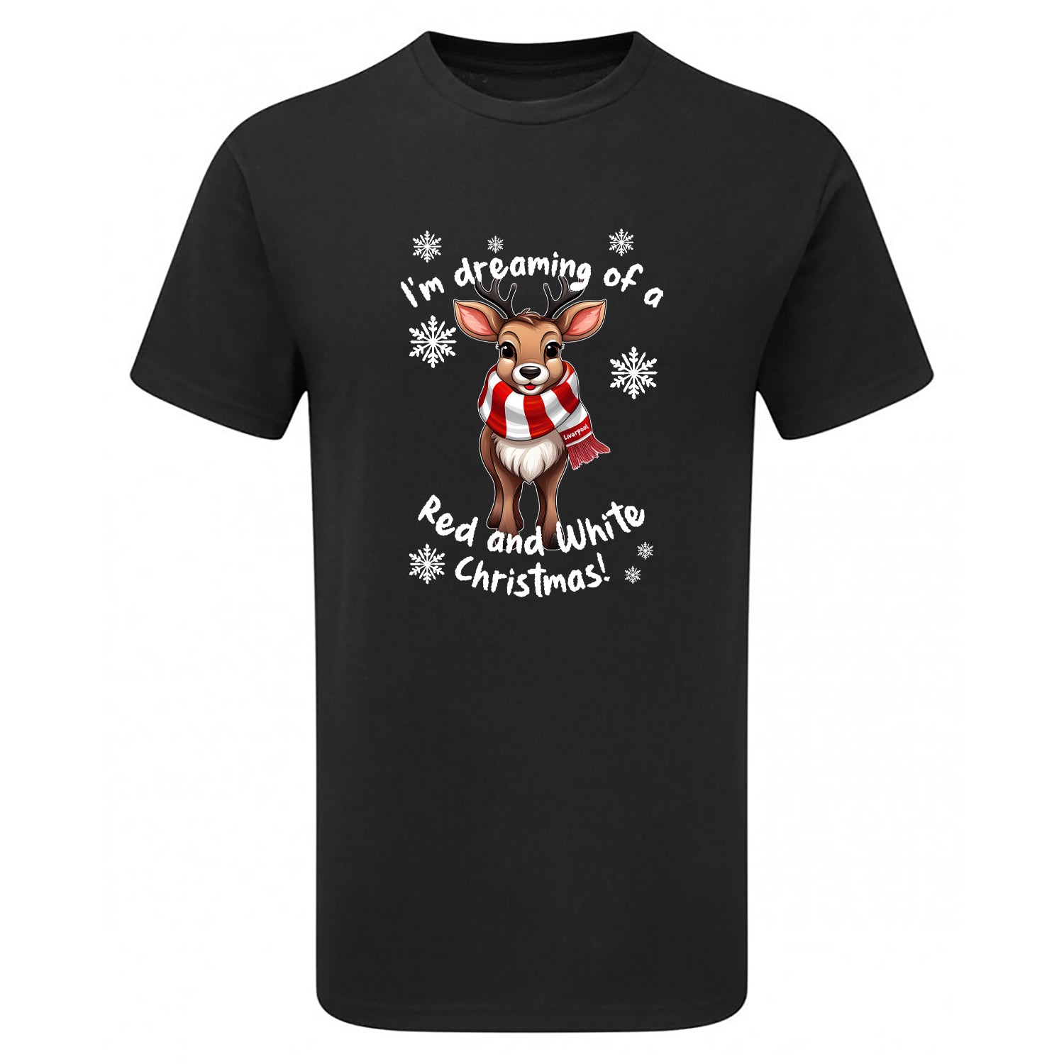 Liverpool Red & White Christmas Reindeer Children's Tshirt