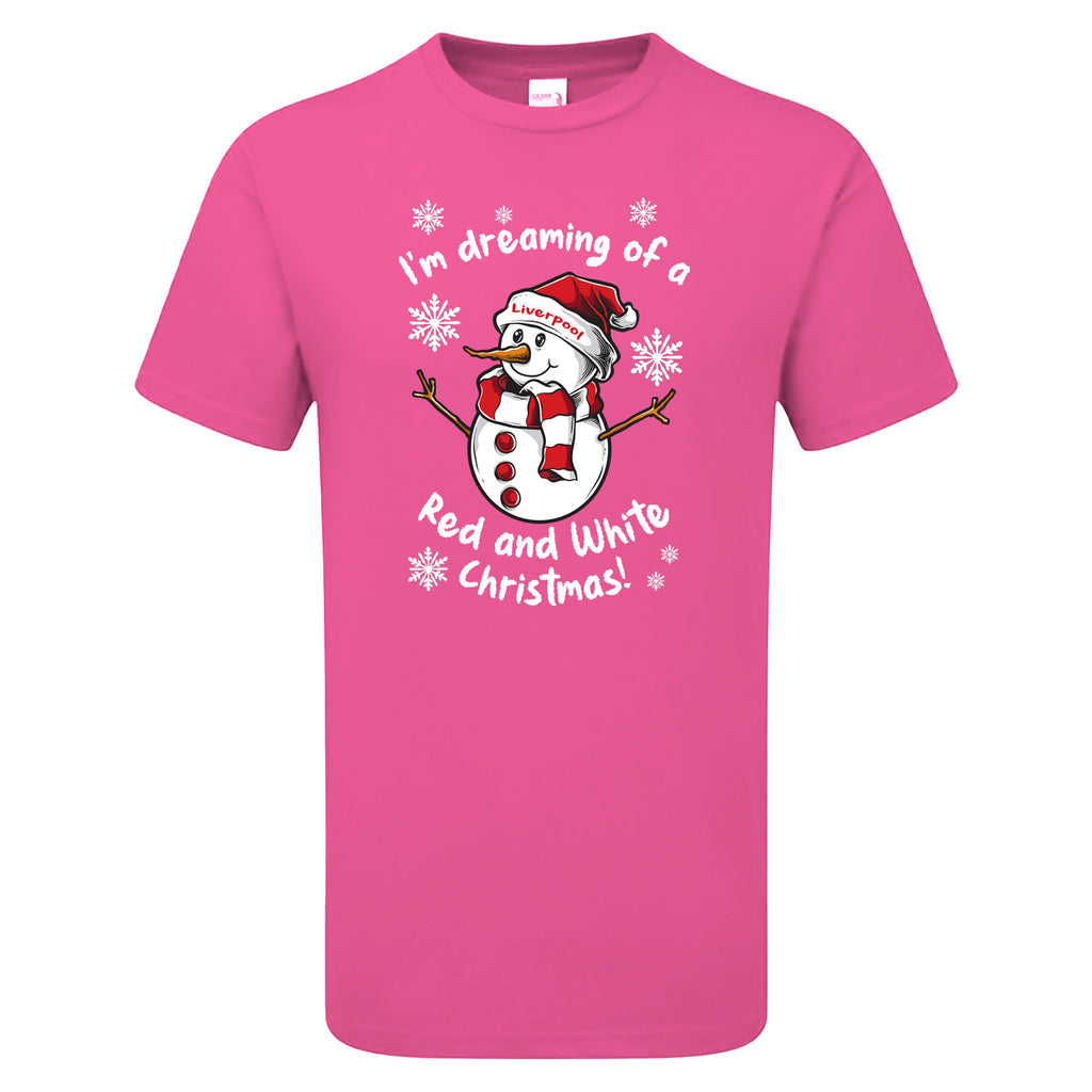 Liverpool Red & White Christmas Snowman Children's Tshirt