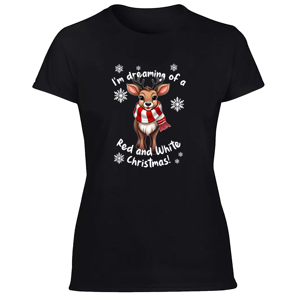 Middlesborough Red & White Christmas Reindeer Women's Tshirt