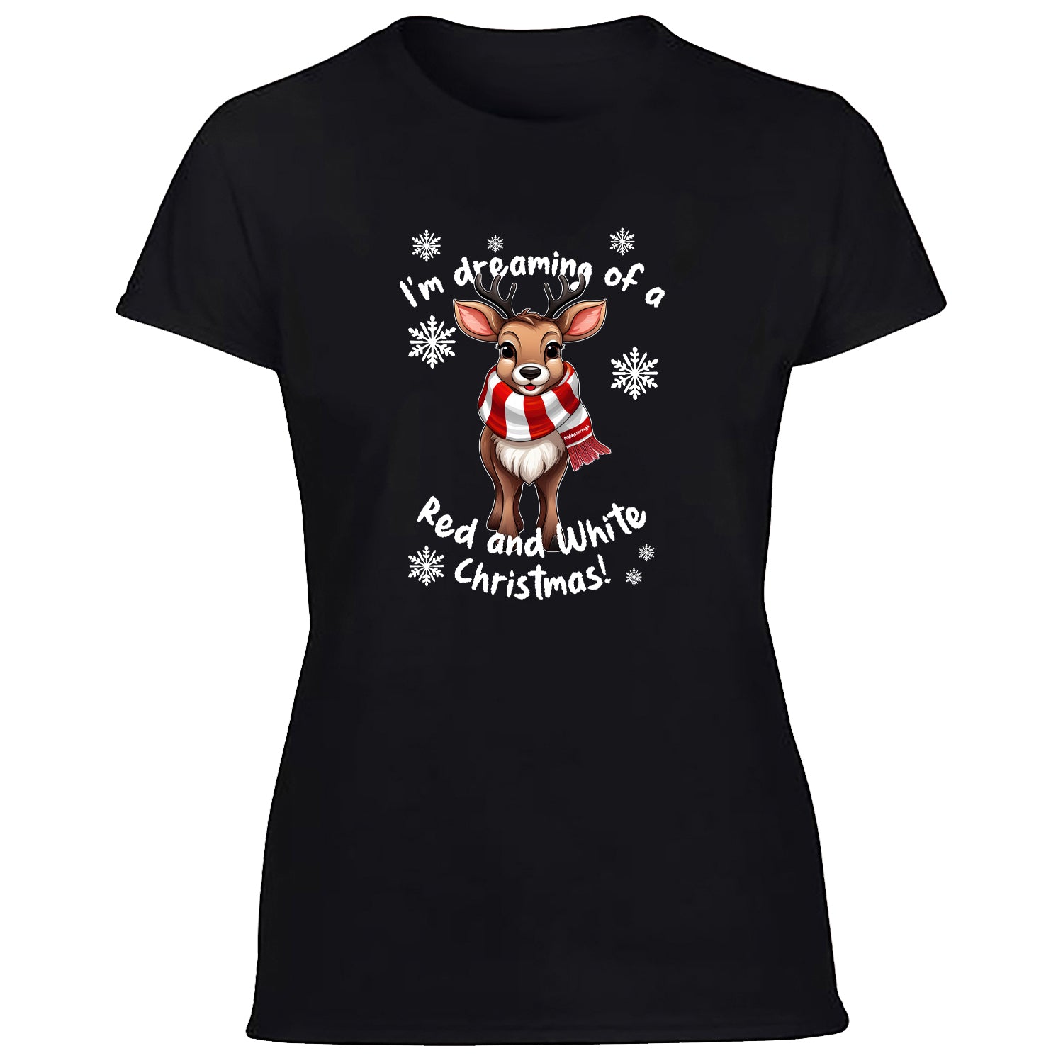 Middlesborough Red & White Christmas Reindeer Women's Tshirt