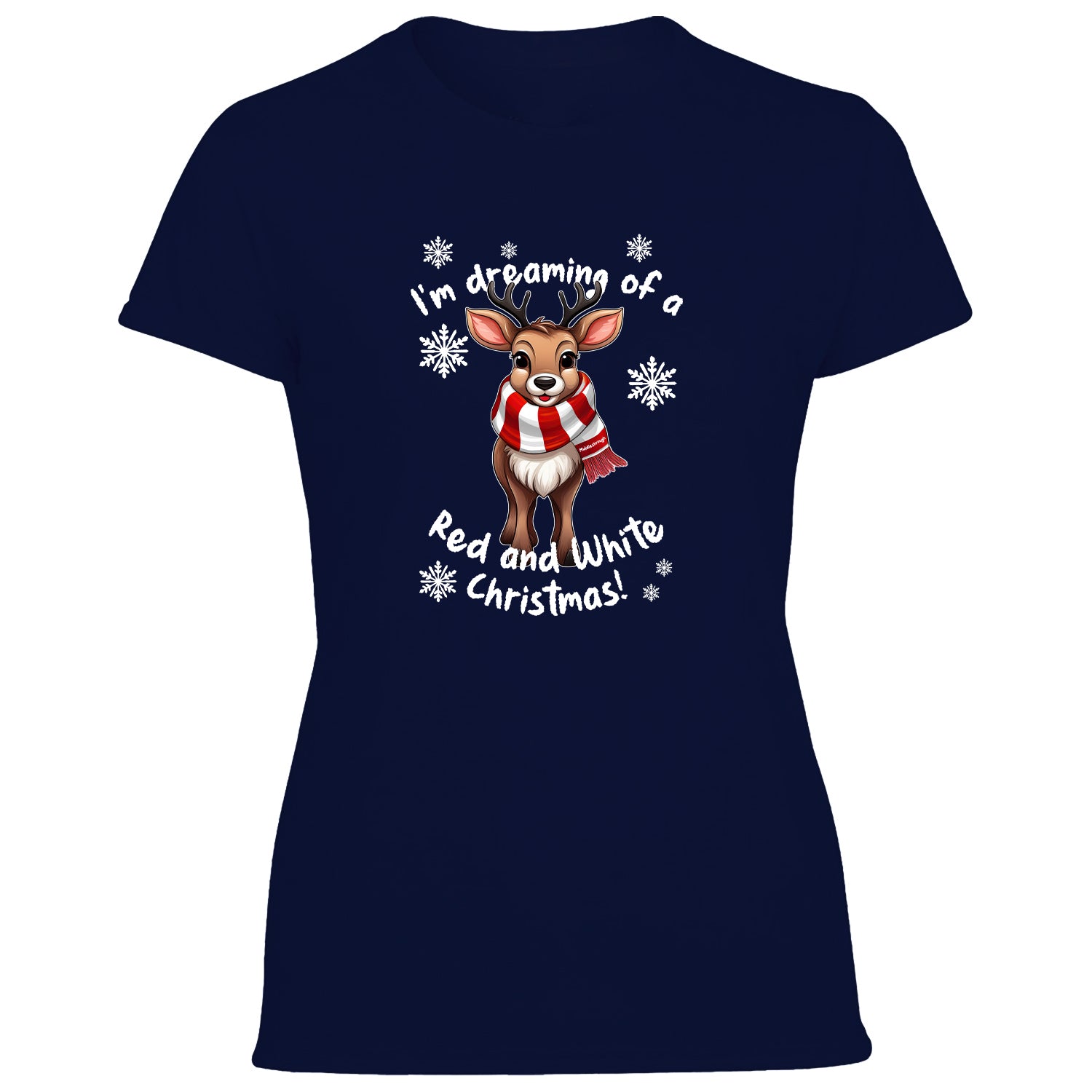 Middlesborough Red & White Christmas Reindeer Women's Tshirt