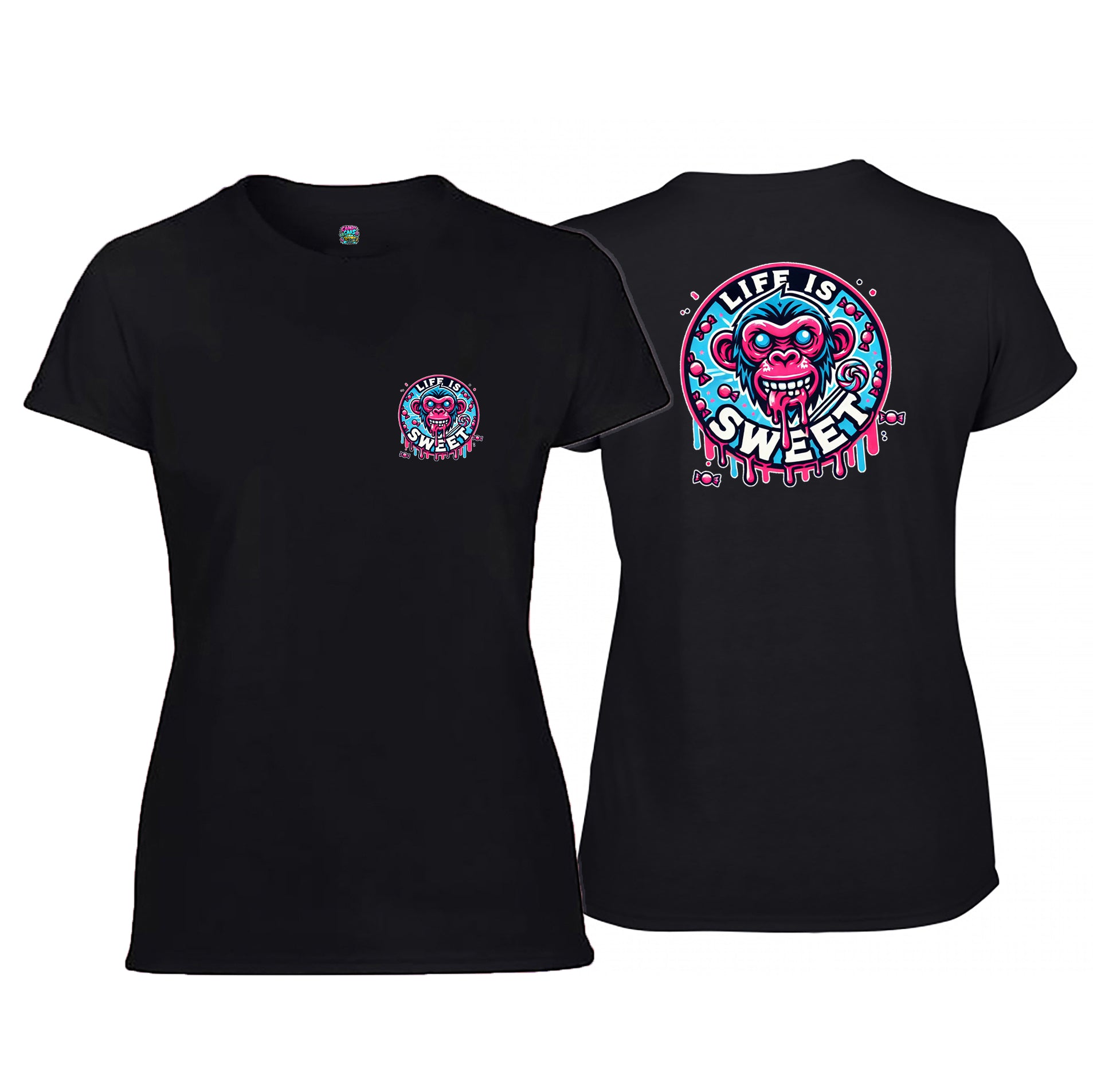 Candy Cabs Life Is Sweet 'Monkey' Women's Tshirt