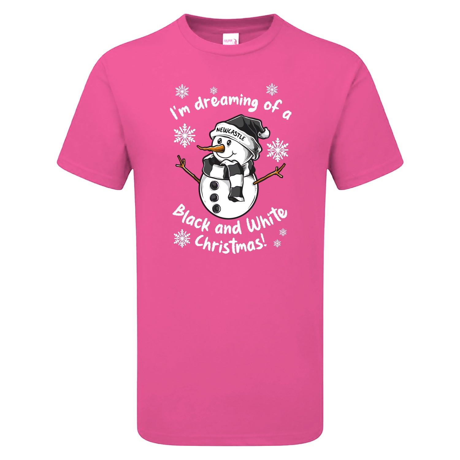 Newcastle Black & White Christmas Snowman Children's Tshirt