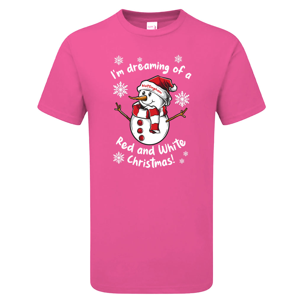 Nottingham Red & White Christmas Snowman Children's Tshirt