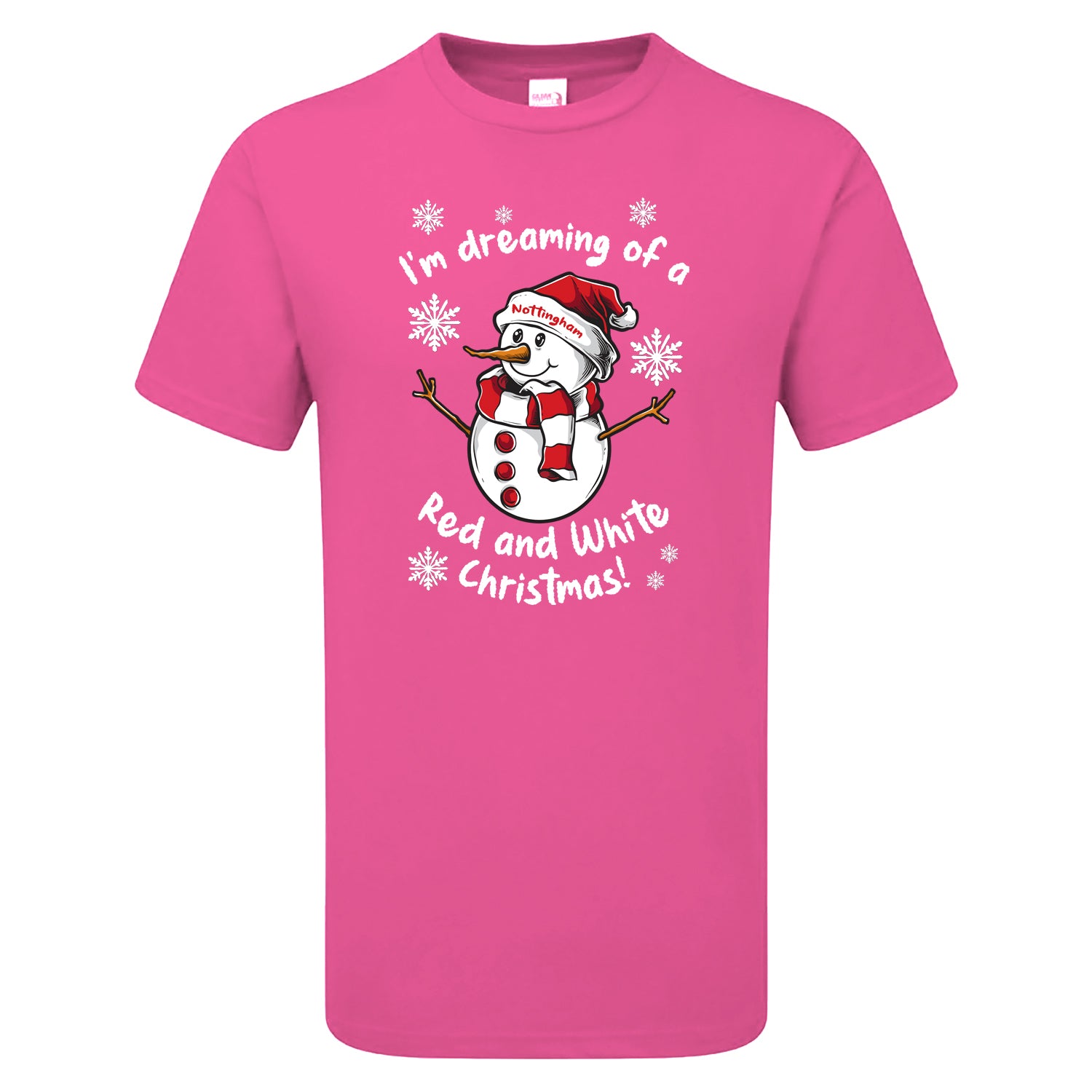Nottingham Red & White Christmas Snowman Children's Tshirt