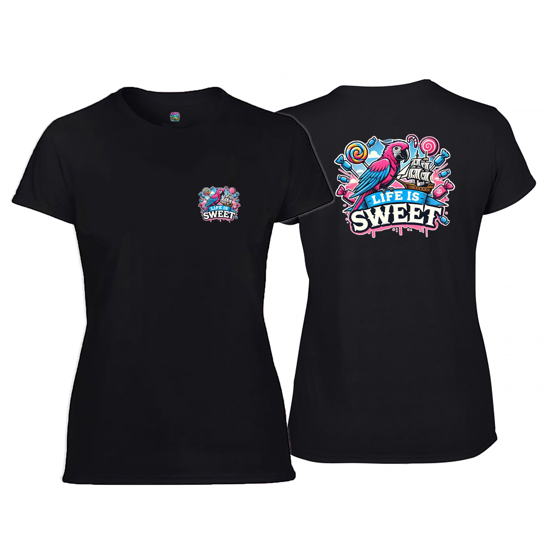 Candy Cabs Life Is Sweet 'Parrot' Women's Tshirt
