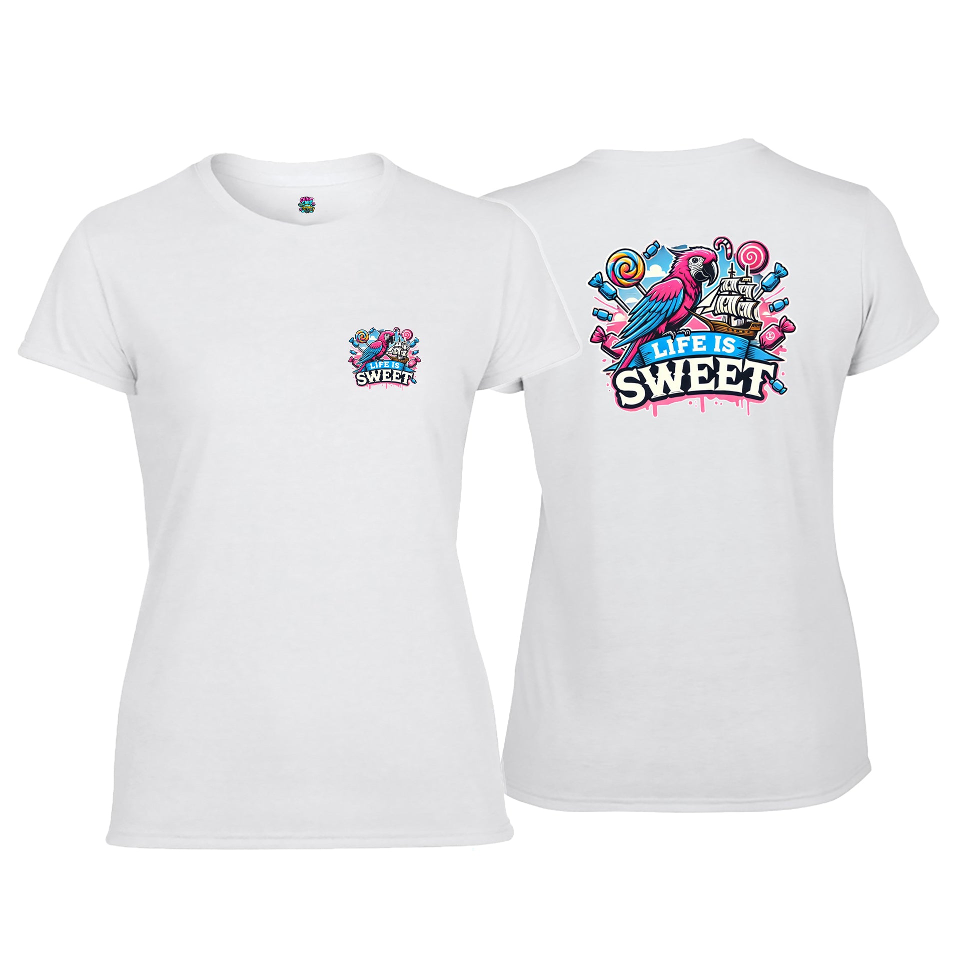 Candy Cabs Life Is Sweet 'Parrot' Women's Tshirt