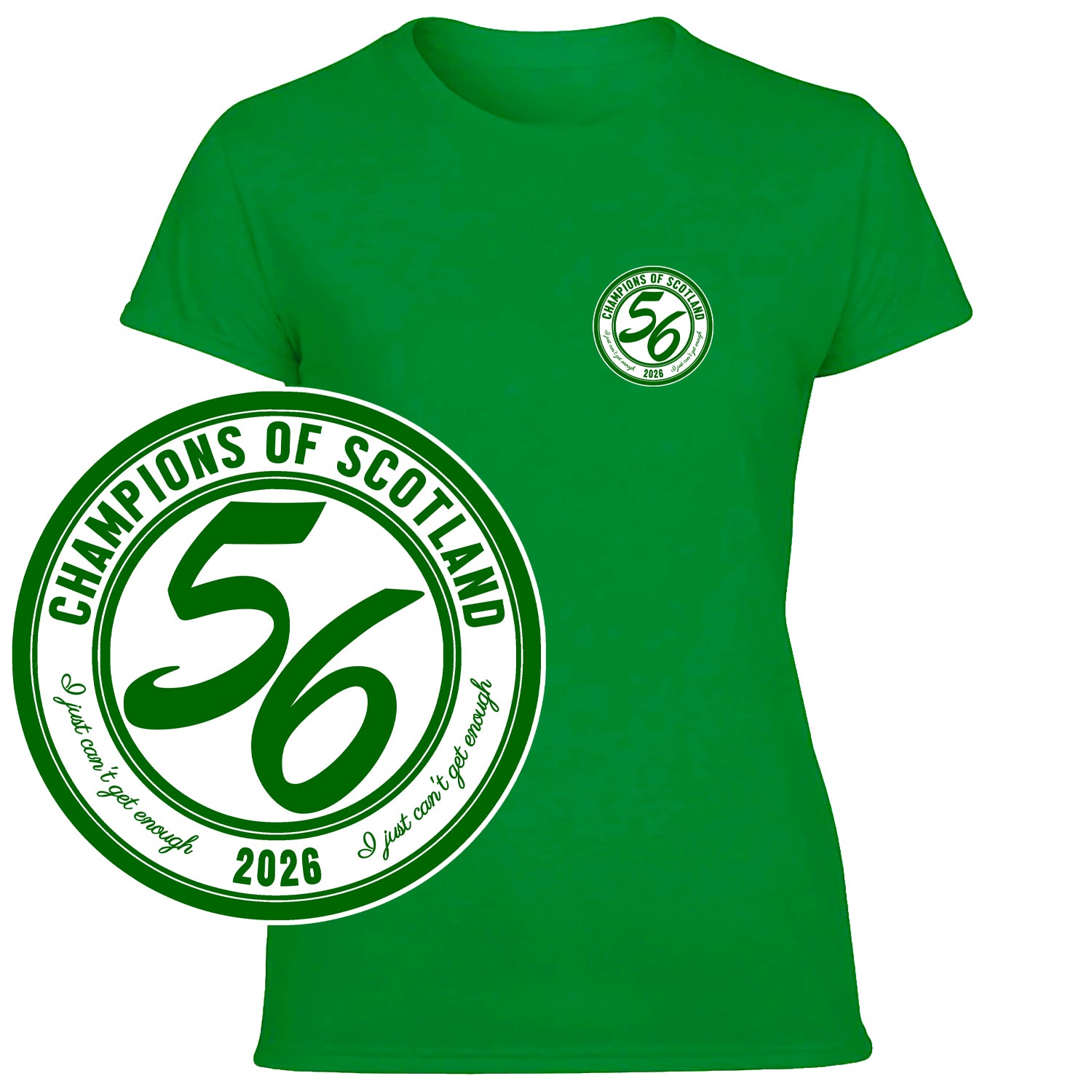 Celts Champions 56 Times Pocket Crest Women's Tshirt