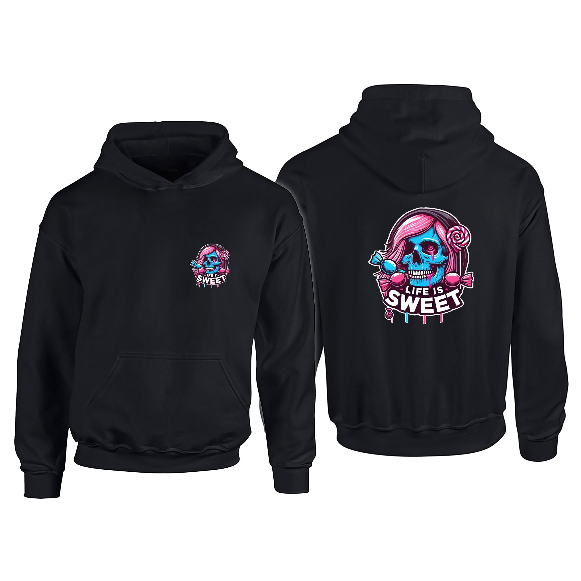 Candy Cabs Life Is Sweet 'Skull' (Long Hair) Children's Hoodie