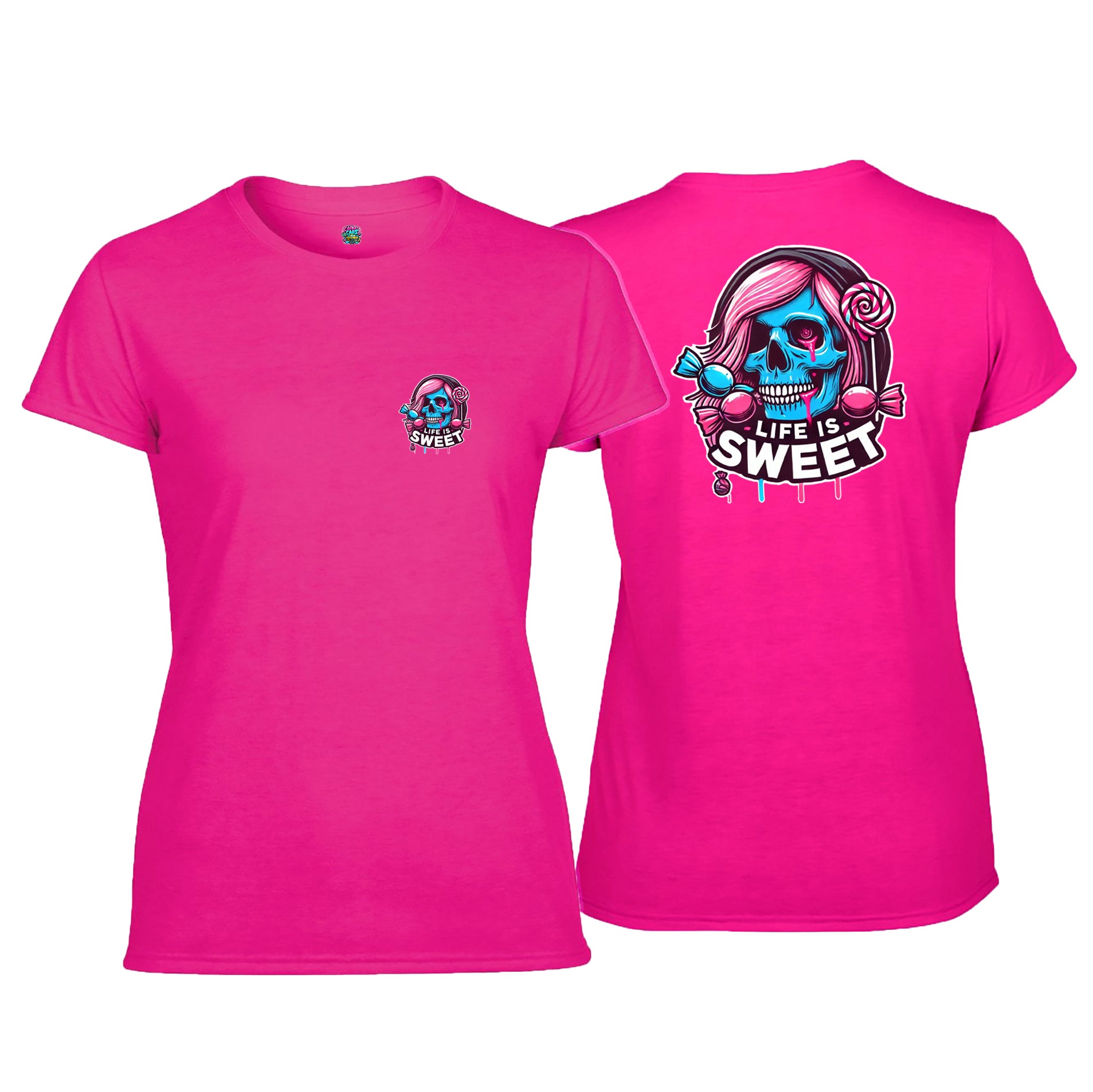 Candy Cabs Life Is Sweet 'Skull' (Long Hair) Women's Tshirt