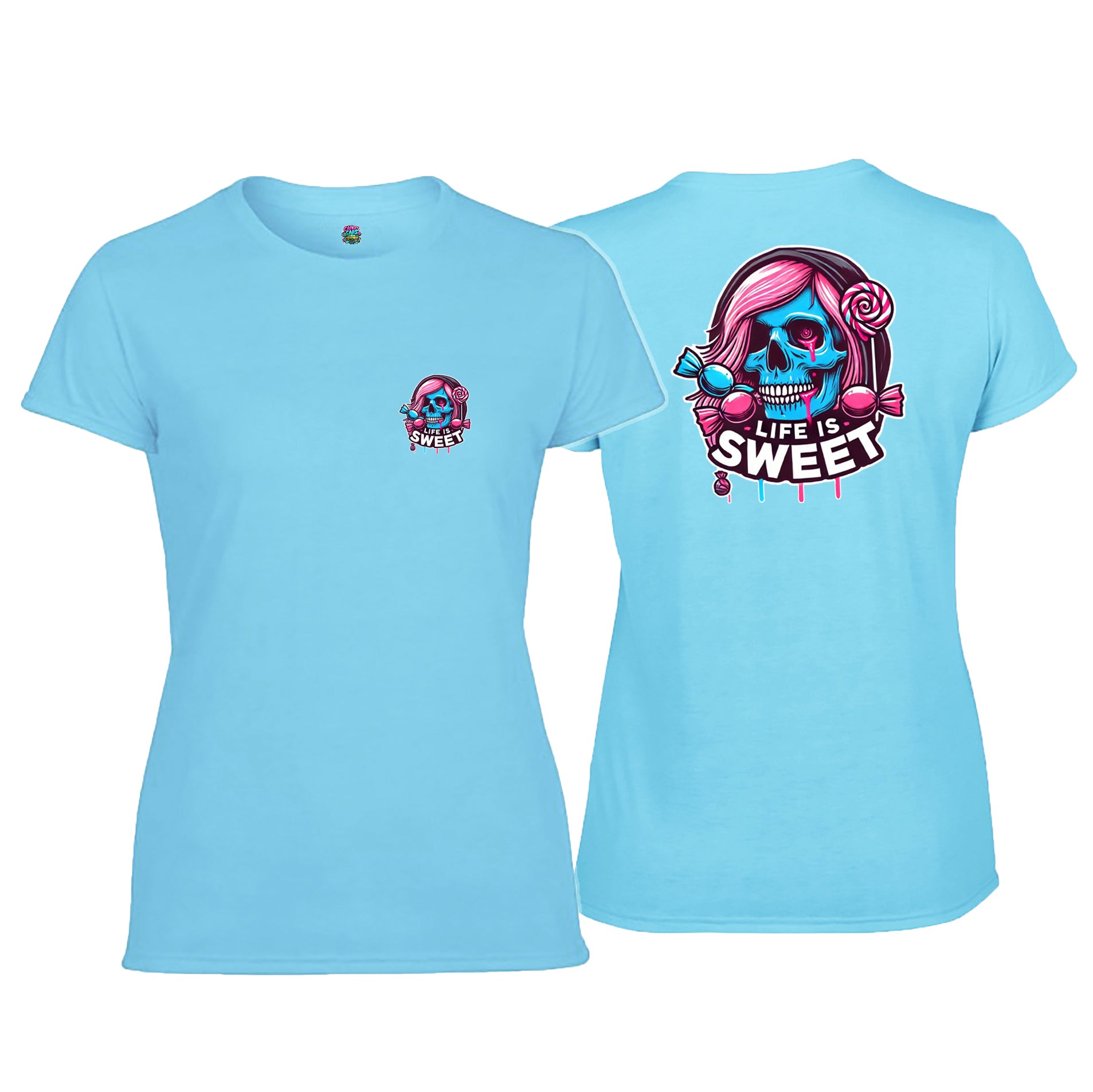 Candy Cabs Life Is Sweet 'Skull' (Long Hair) Women's Tshirt