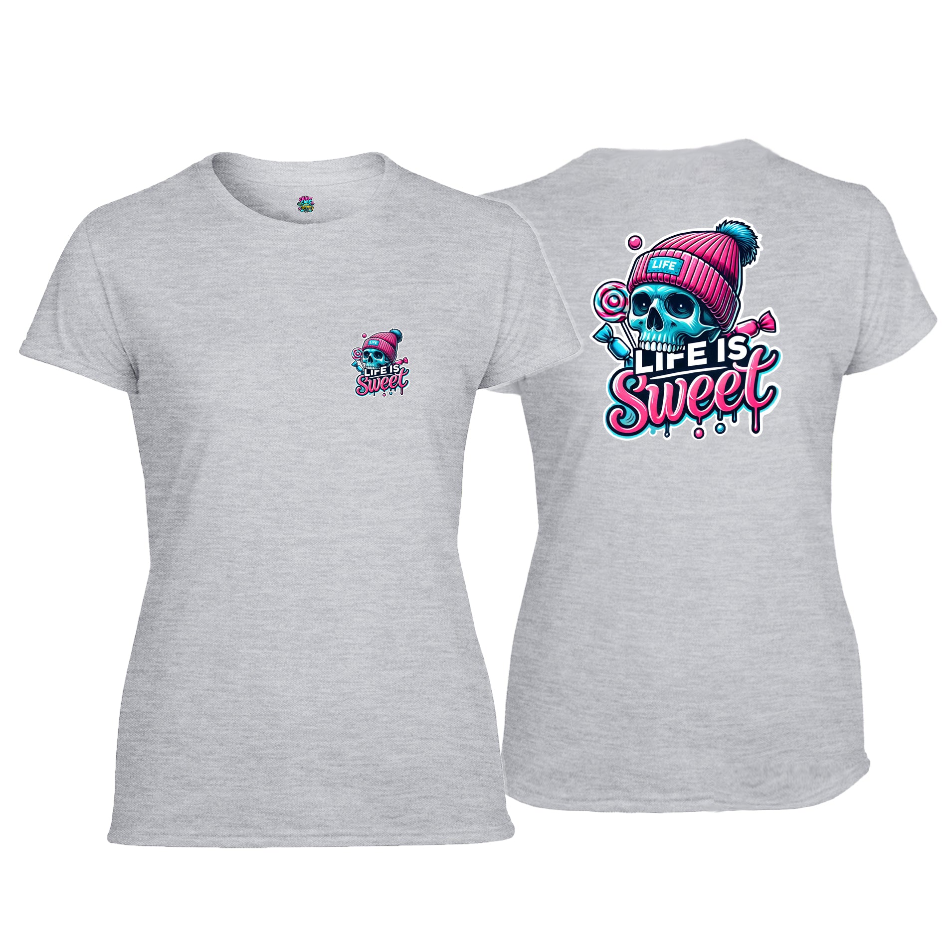 Candy Cabs Life Is Sweet 'Skull' (Bobble Hat) Women's Tshirt