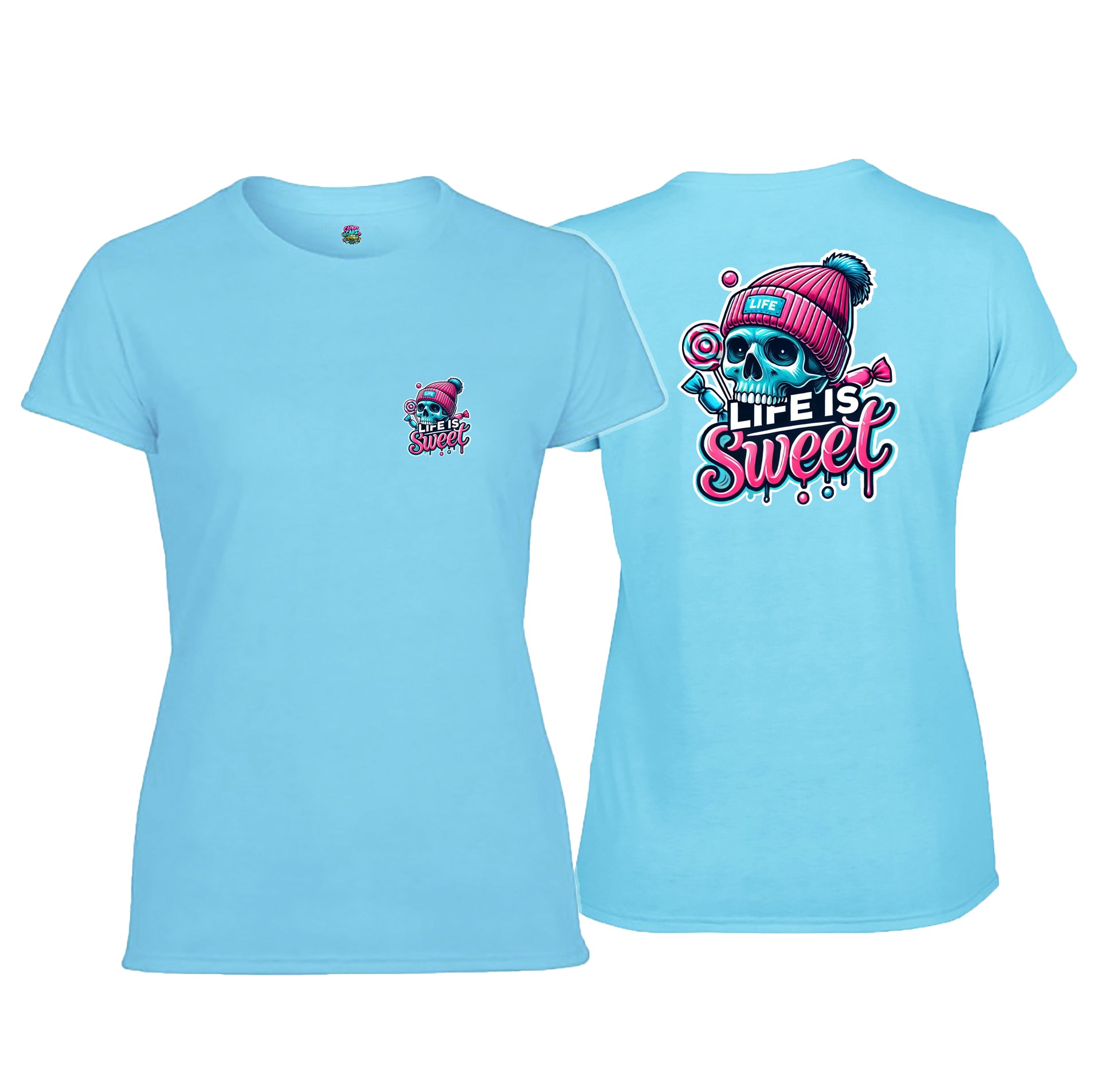Candy Cabs Life Is Sweet 'Skull' (Bobble Hat) Women's Tshirt