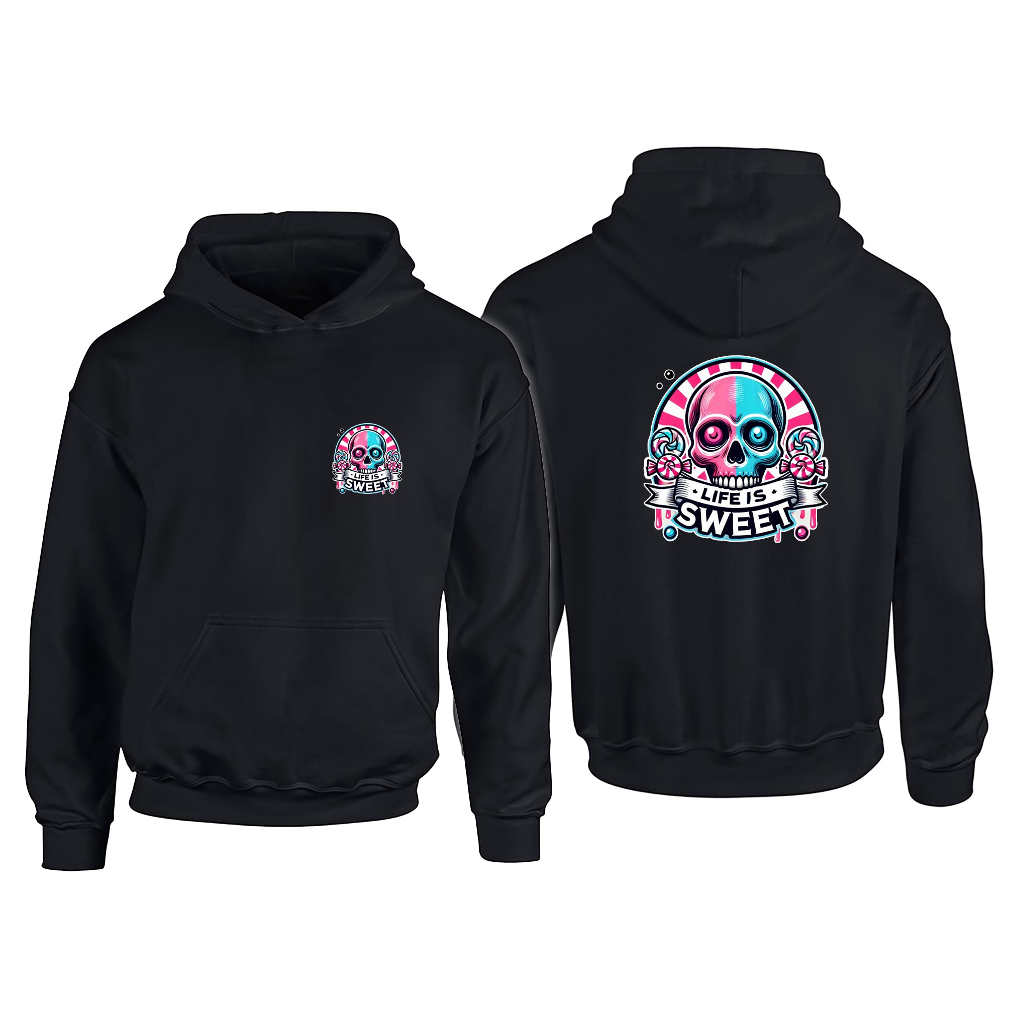 Candy Cabs Life Is Sweet 'Skull' (Stripes) Children's Hoodie